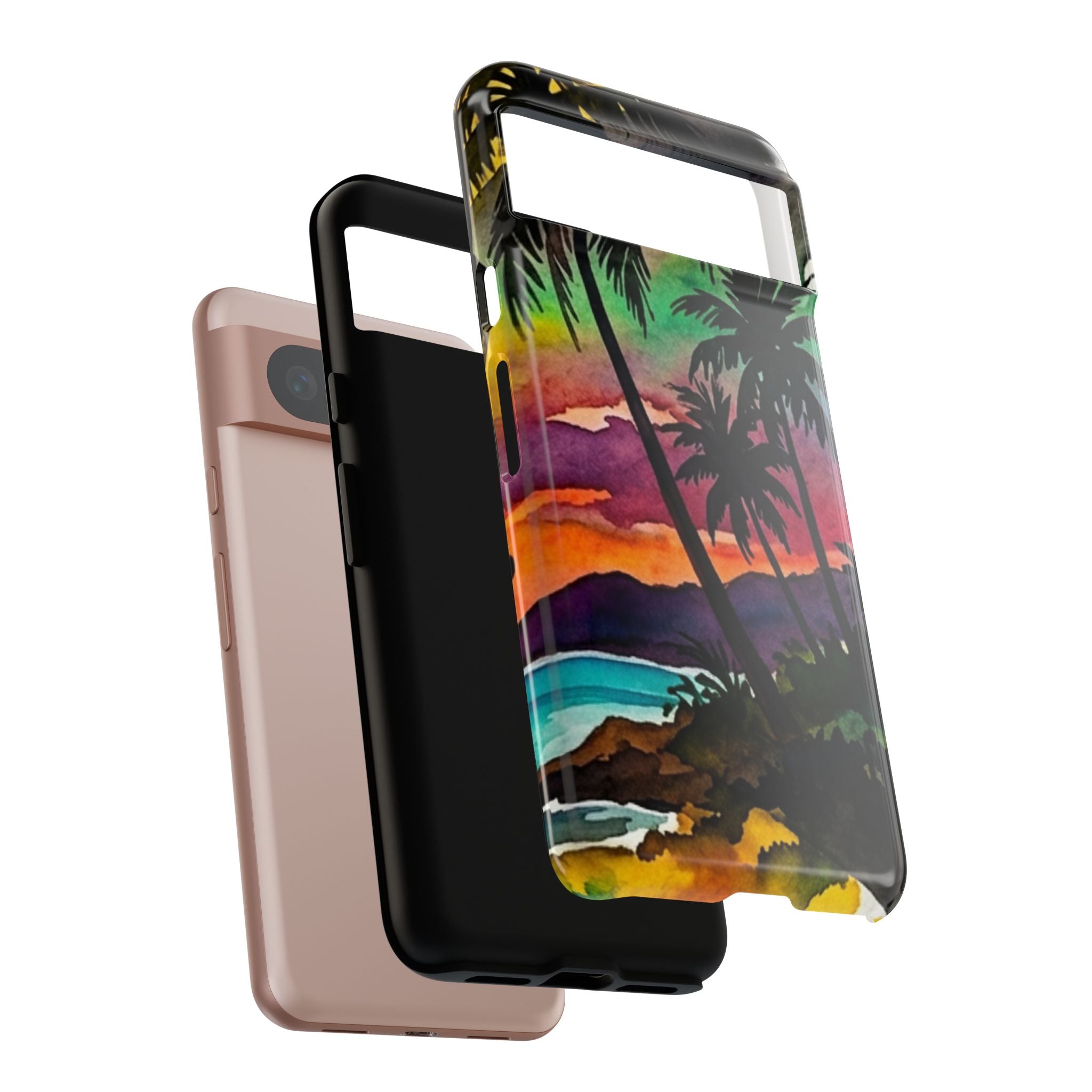 Tropical Sunset Phone Case – Palm Tree Beach Protective Cover