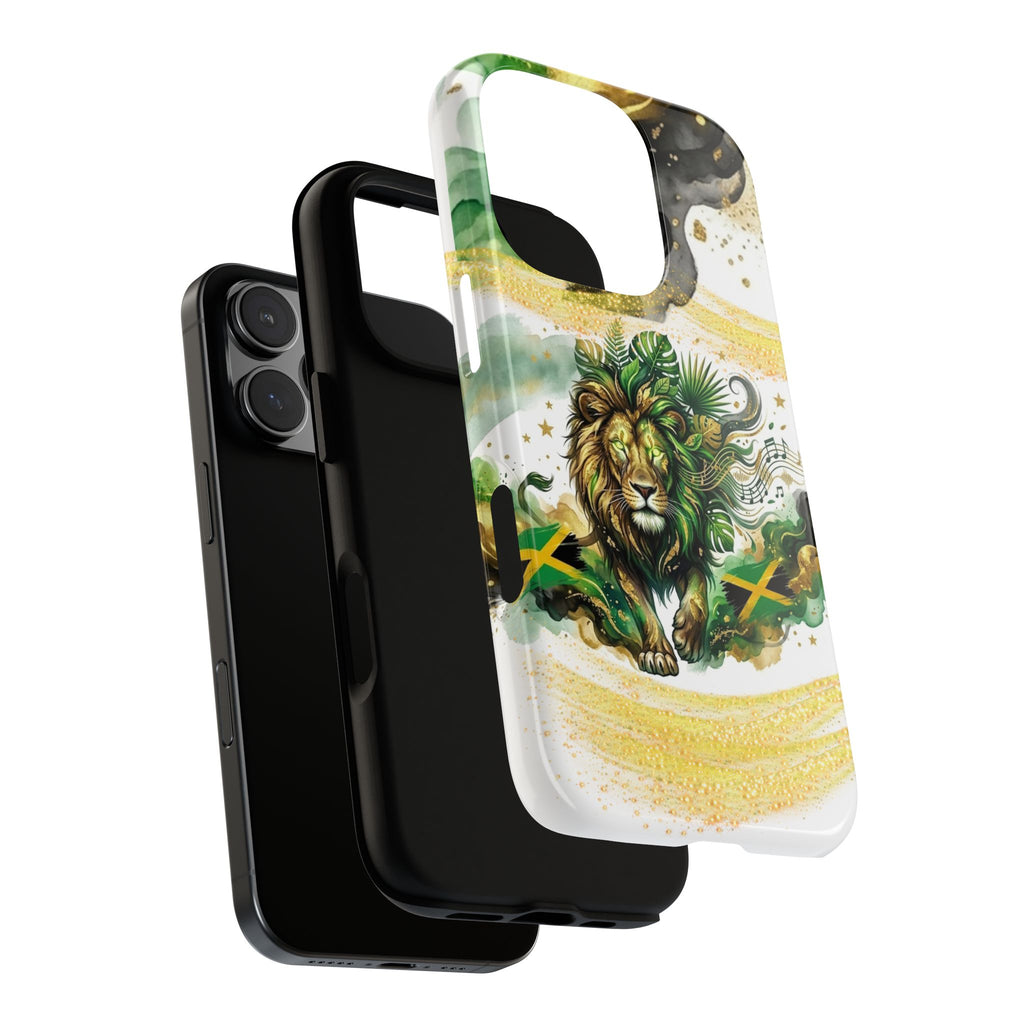 Reggae Lion Phone Case — Jamaican Flag Rasta Art Tough Phone Cover