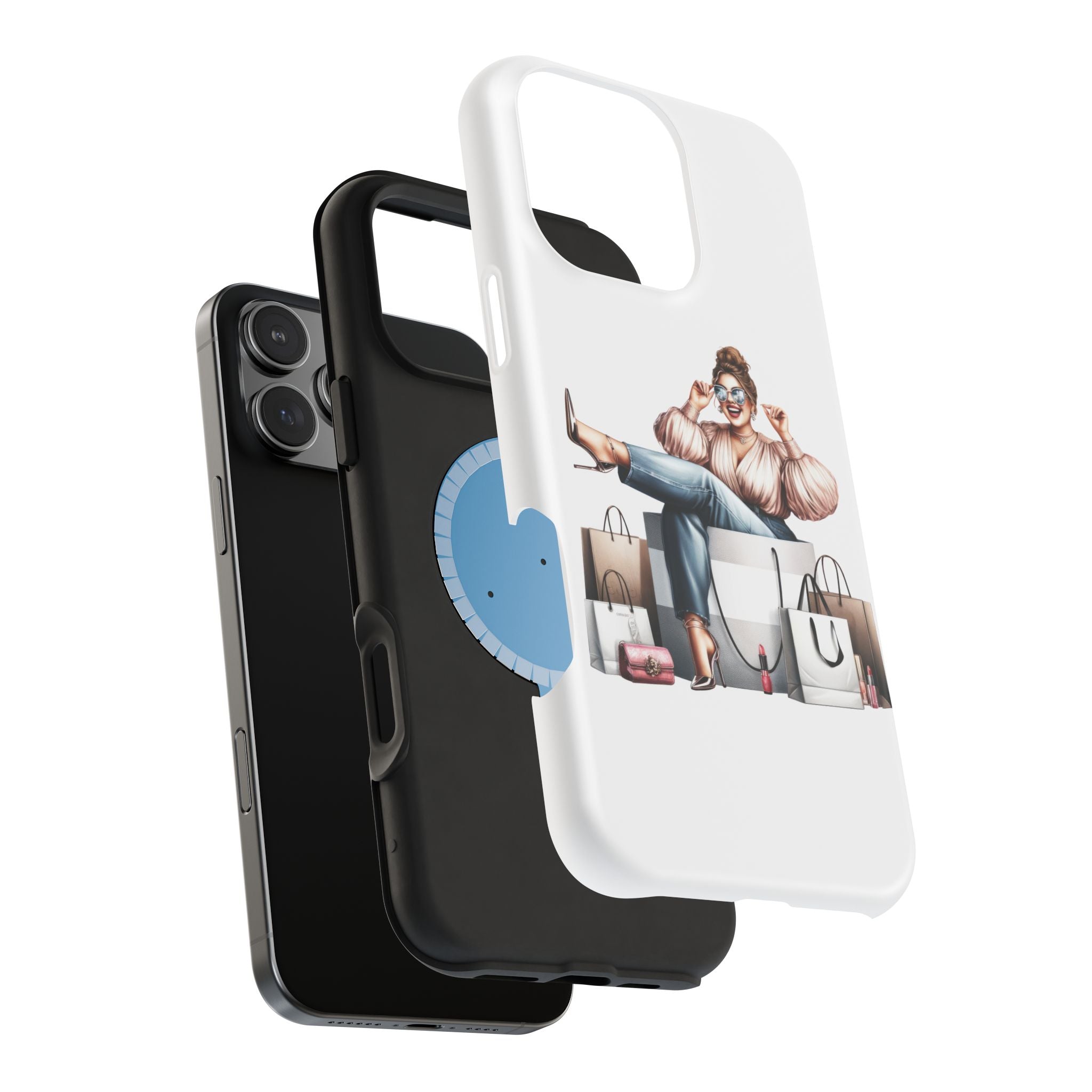 Magnetic Impact-Resistant Case — Luxury Shopper Goddess on Clouds Phone Cover