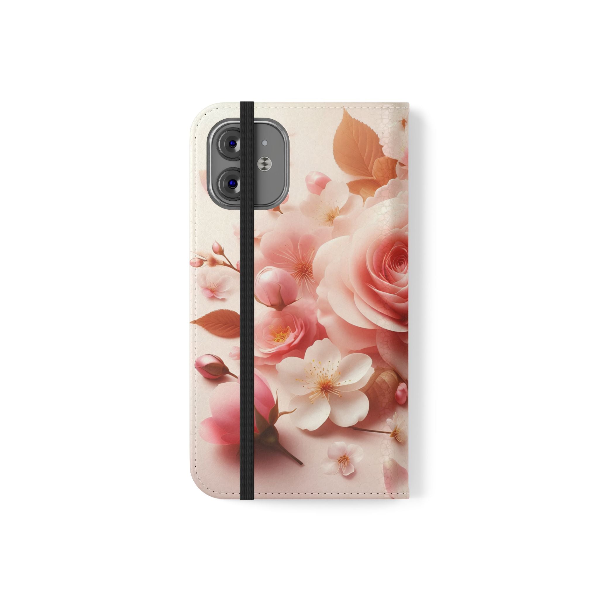 Floral Rose Flip Case — Pink Blossom Wallet Phone Cover