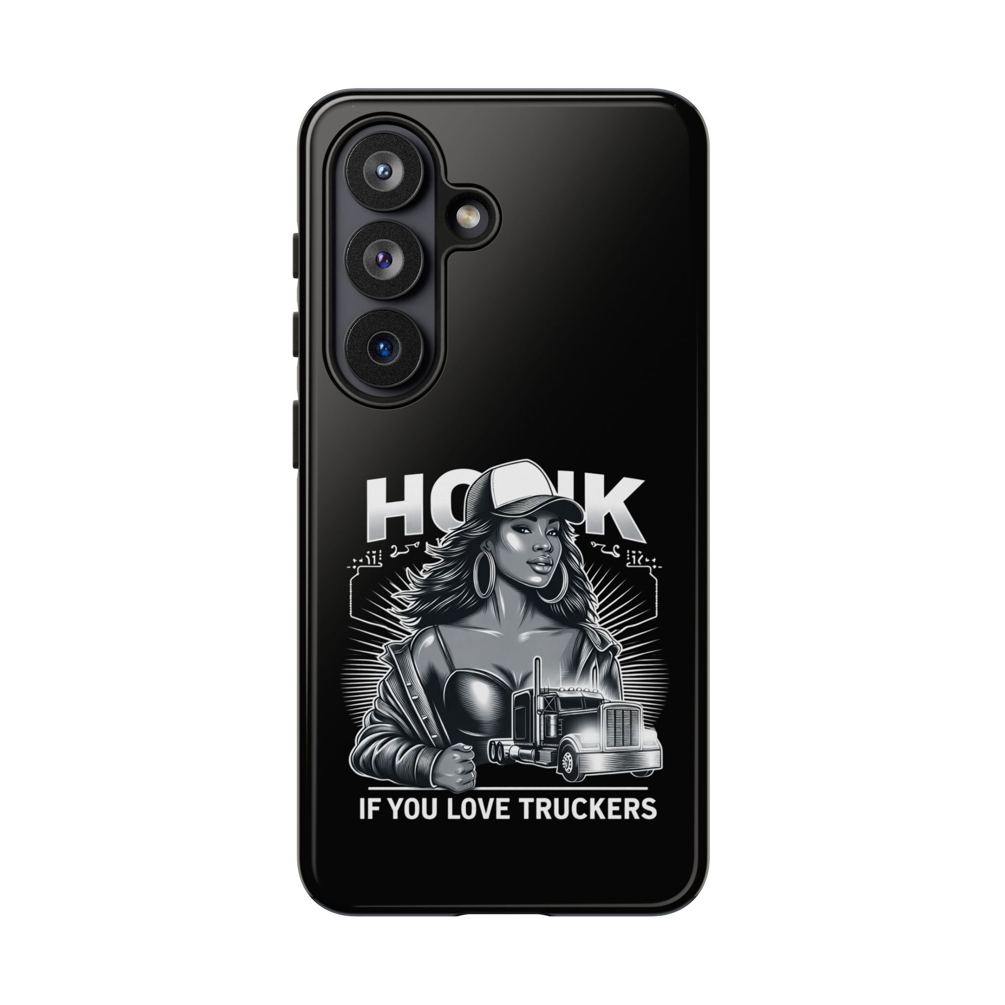 Phone Case — 'Honk' Trucker Girl Retro Semi Truck Protective Case