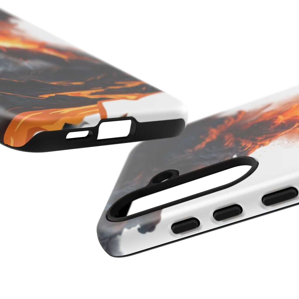 Volcano Eruption Tough Phone Case — Fiery Lava Protective Cover