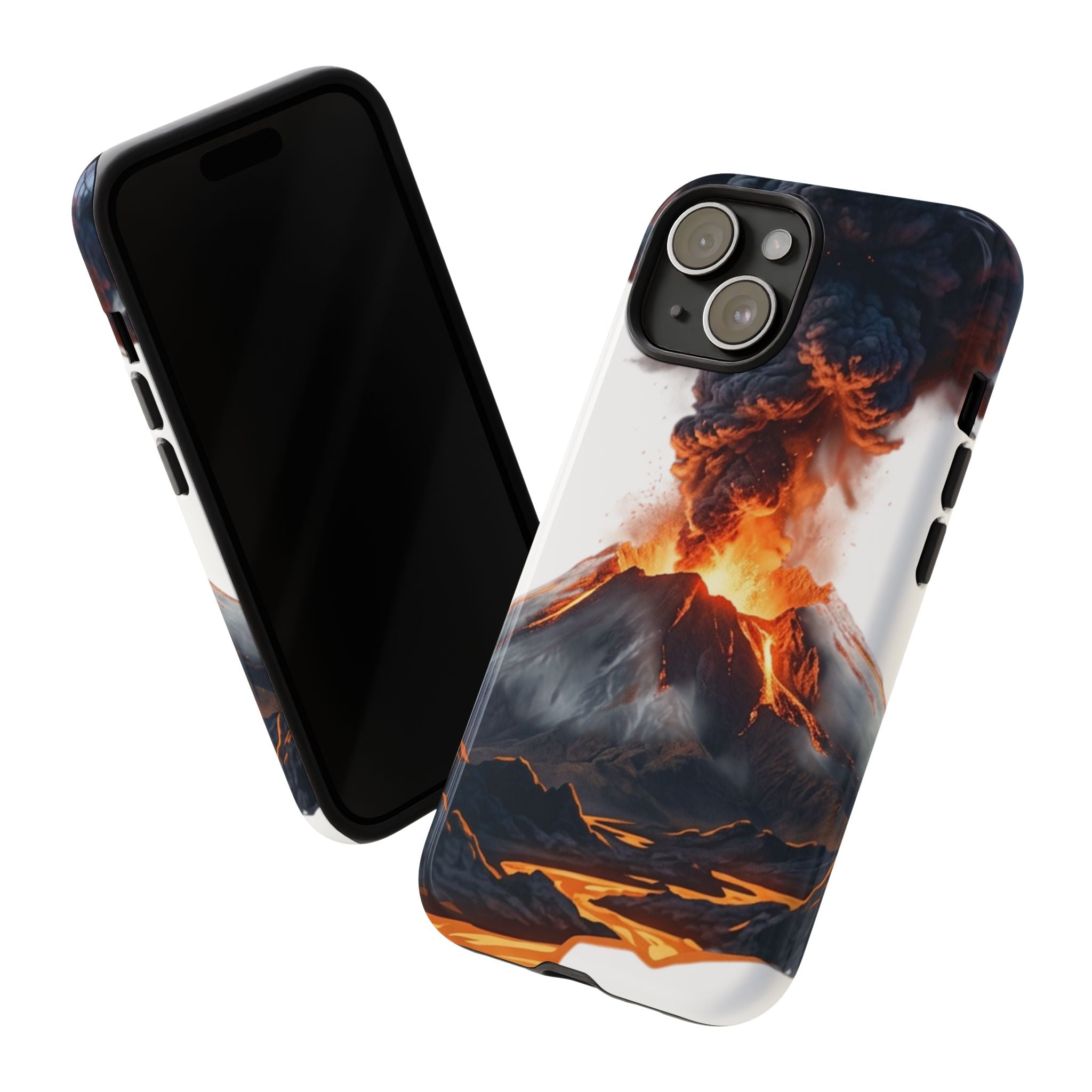 Volcano Eruption Tough Phone Case — Fiery Lava Protective Cover