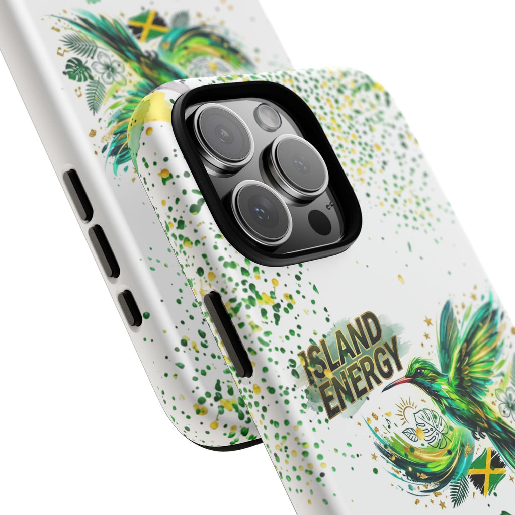 Island Energy Tough Phone Case — Colorful Hummingbird & Tropical Sunset Protective Cover