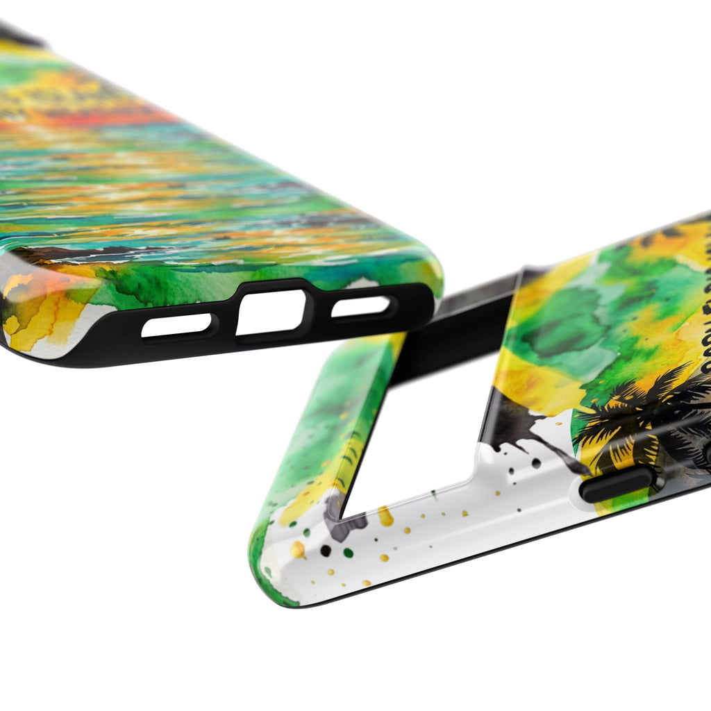 Phone Case — "Born Fi Dis Island, Built Fi Any Weather" Tropical Beach Protective Case