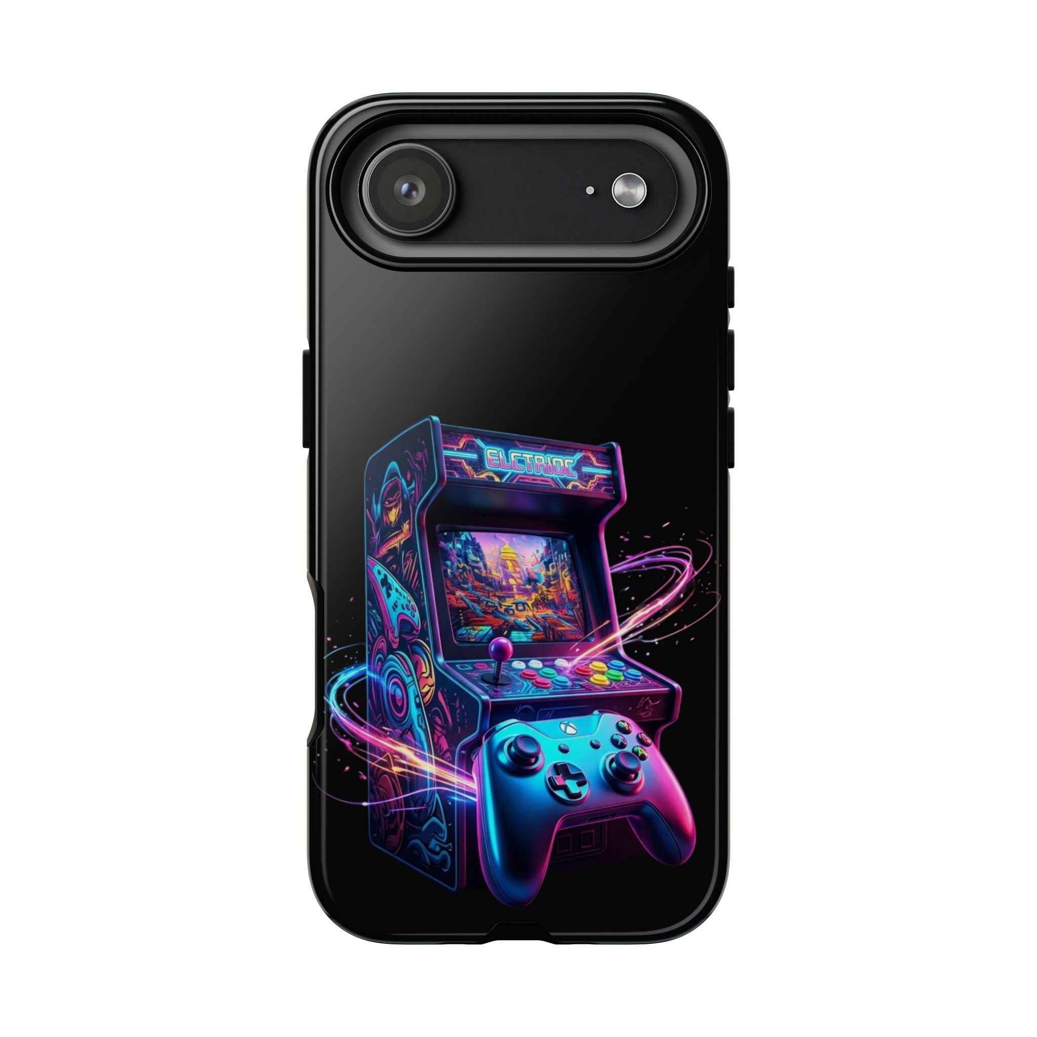 Retro Arcade Phone Case — Neon Gaming Controller Design