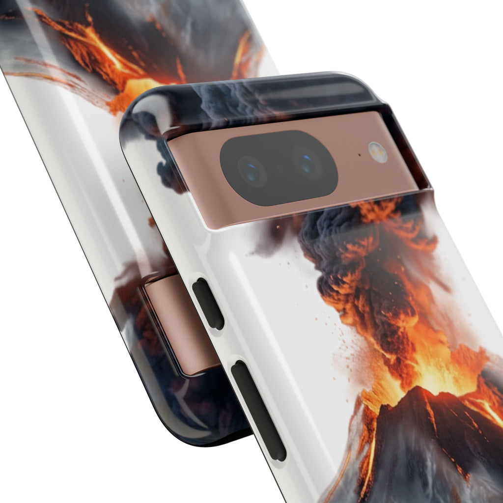 Volcano Eruption Tough Phone Case — Fiery Lava Protective Cover