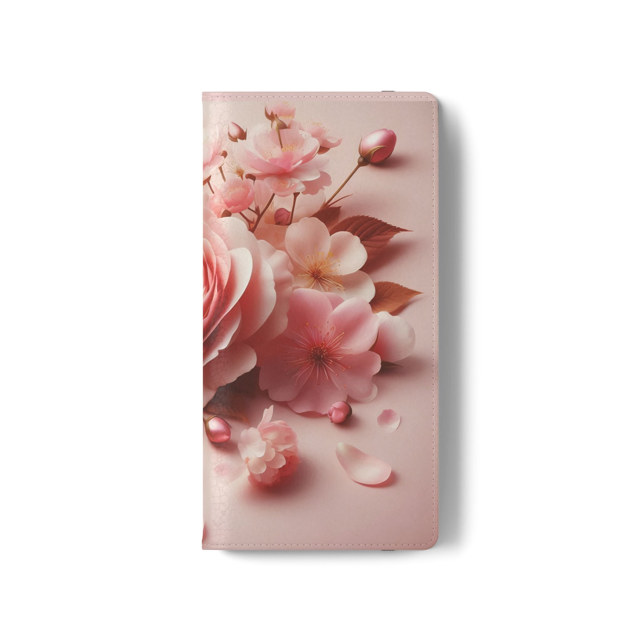 Floral Rose Flip Case — Pink Blossom Wallet Phone Cover
