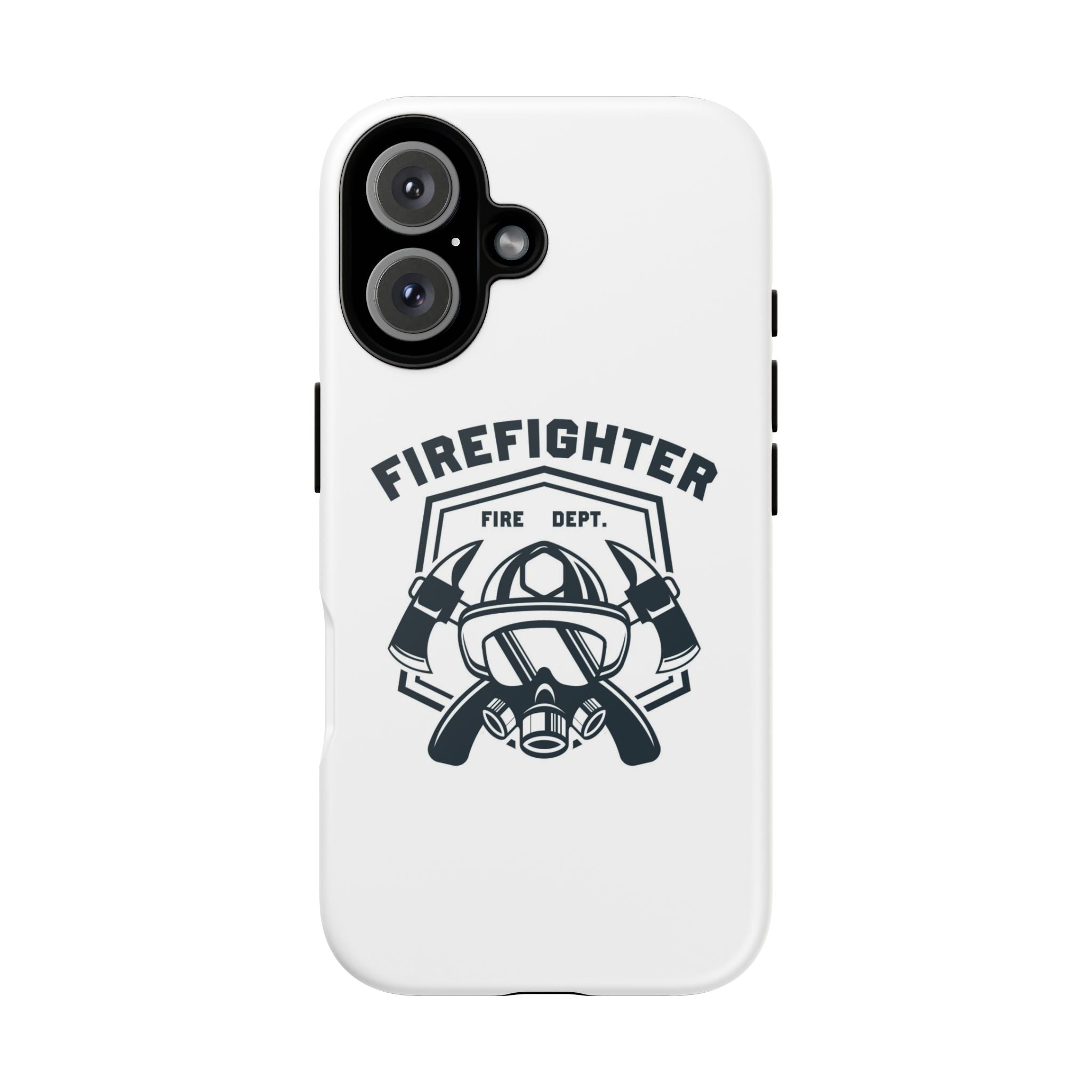 Firefighter Tough Phone Case — Fire Dept Helmet & Axes Protective Cover