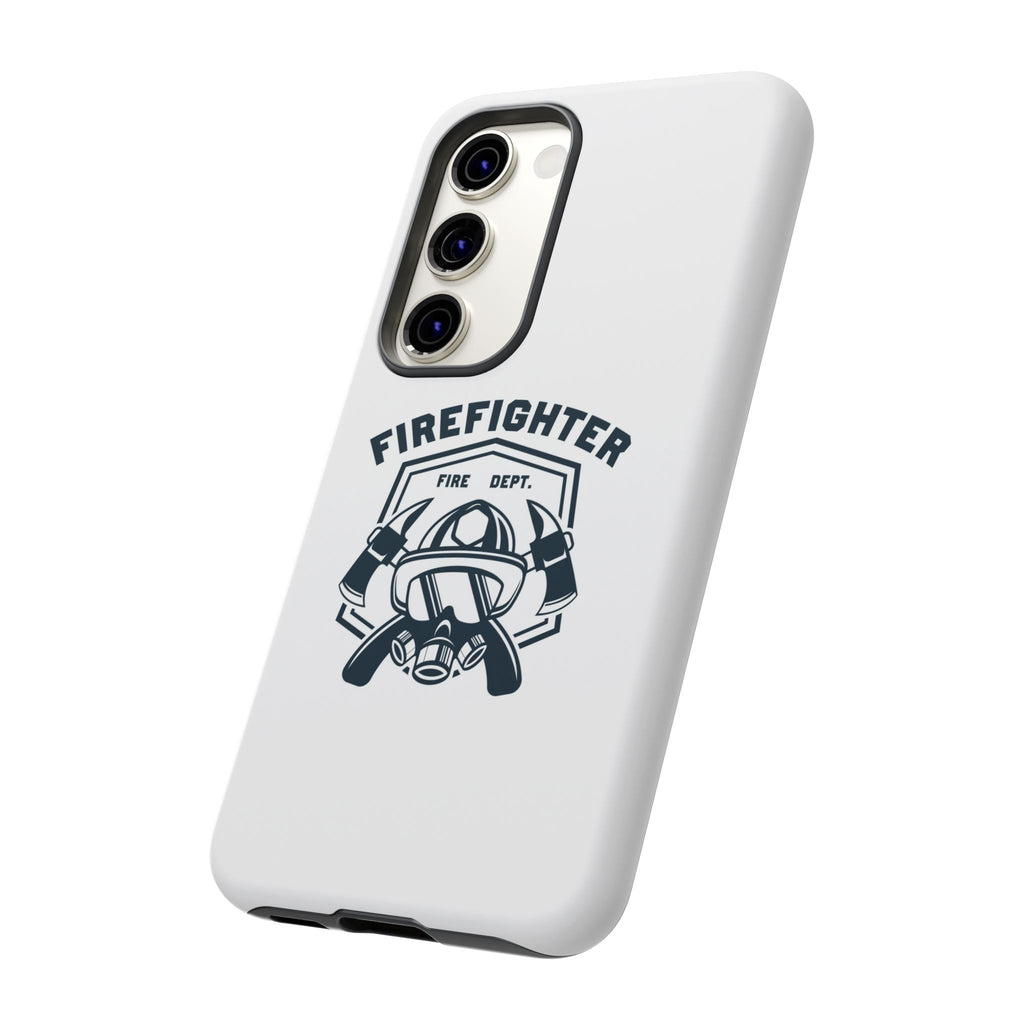 Firefighter Tough Phone Case — Fire Dept Helmet & Axes Protective Cover