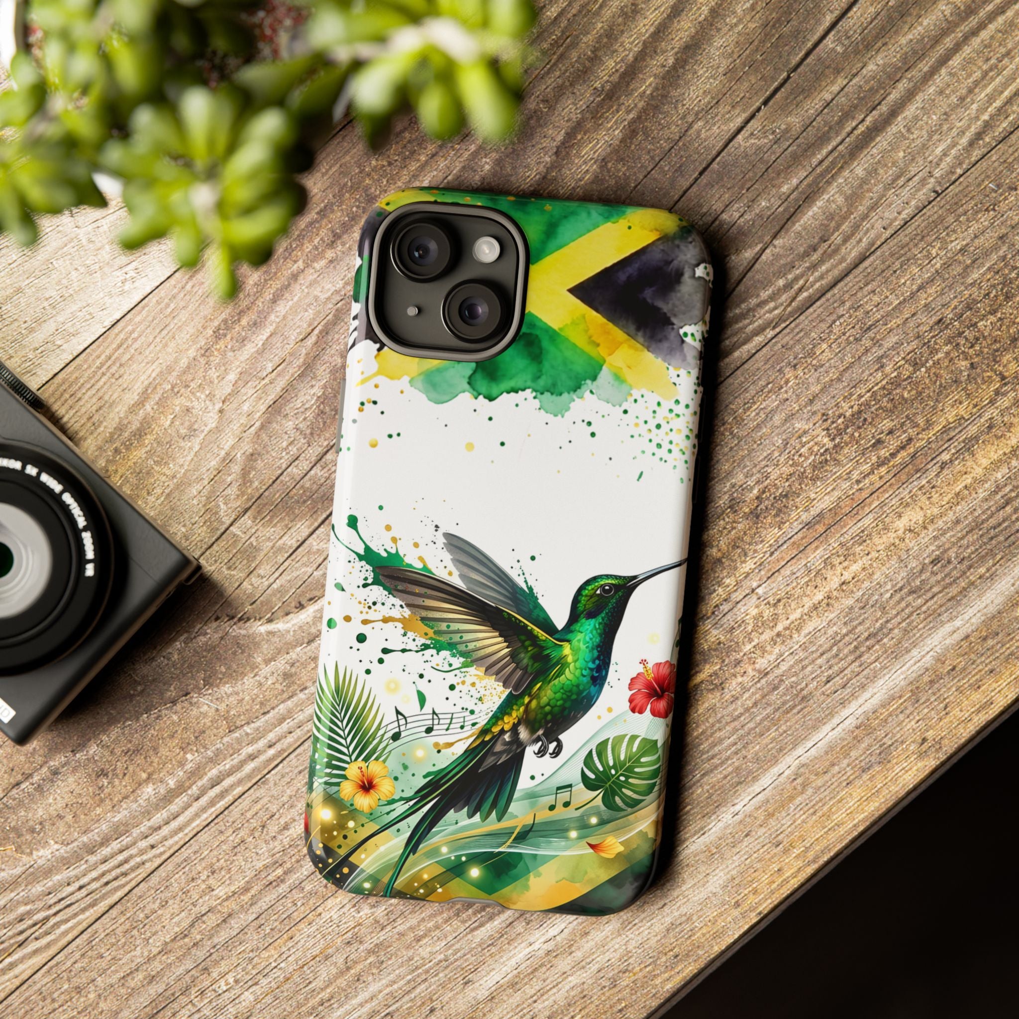 Hummingbird Jamaica Tough Phone Case – Tropical Floral Protective Cover