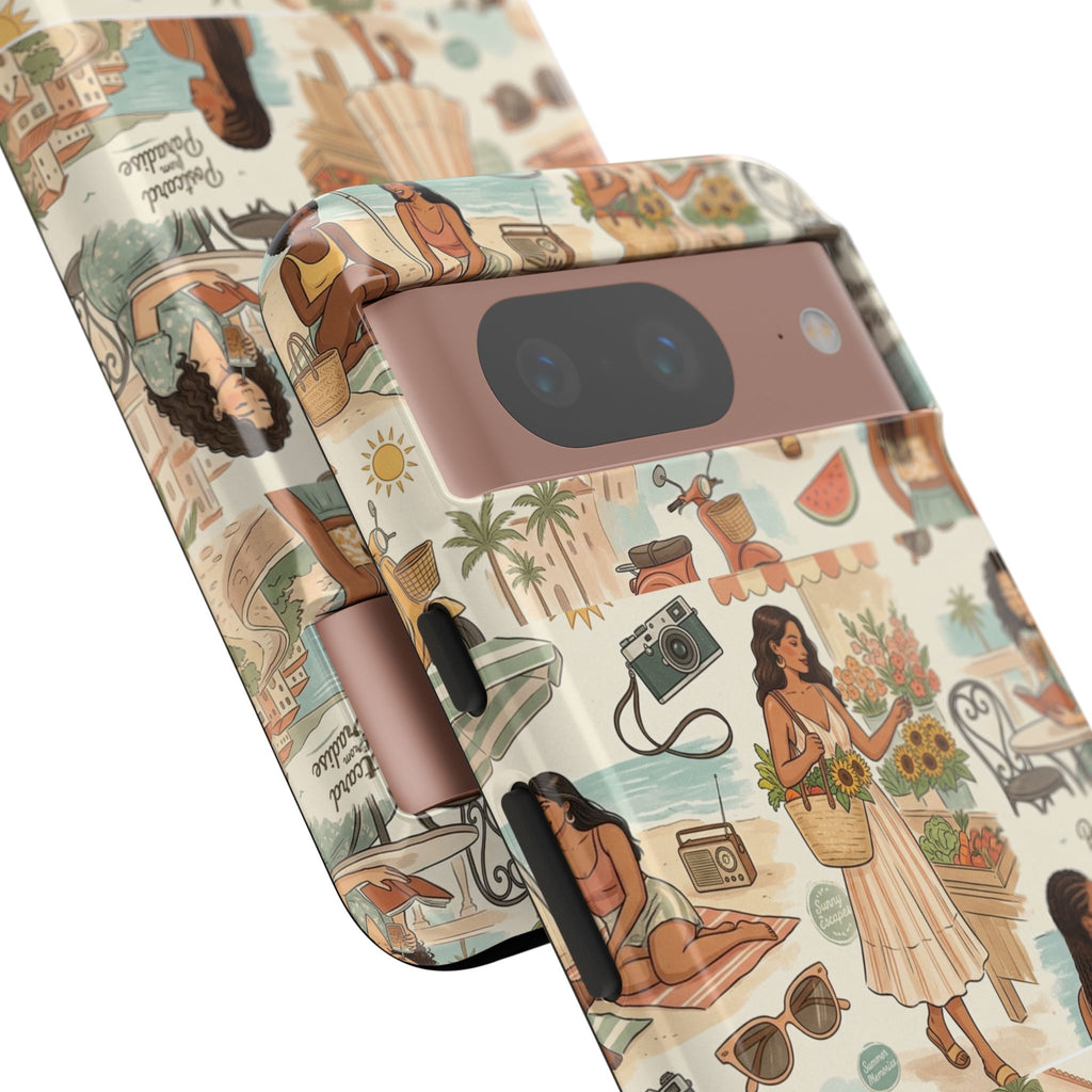 Tropical Vacation Phone Case — Vintage Beach Women Pattern