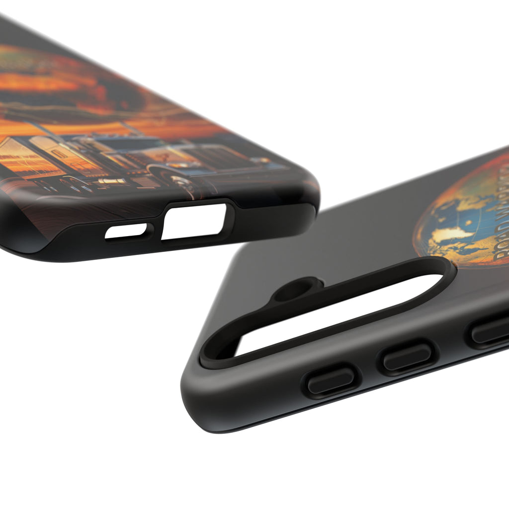 Truck Driver Phone Case — 'Global Road Warrior' Semi Truck Globe Tough Phone Cover