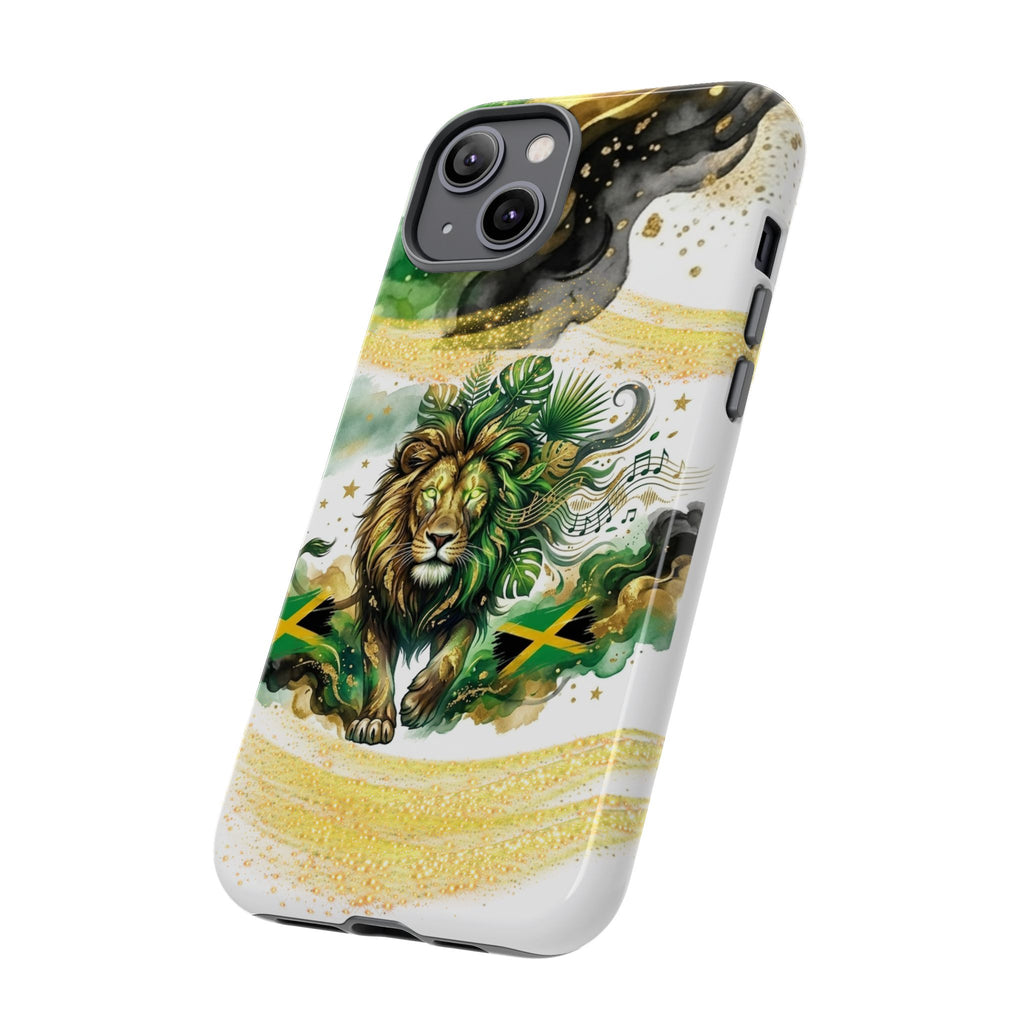 Reggae Lion Phone Case — Jamaican Flag Rasta Art Tough Phone Cover