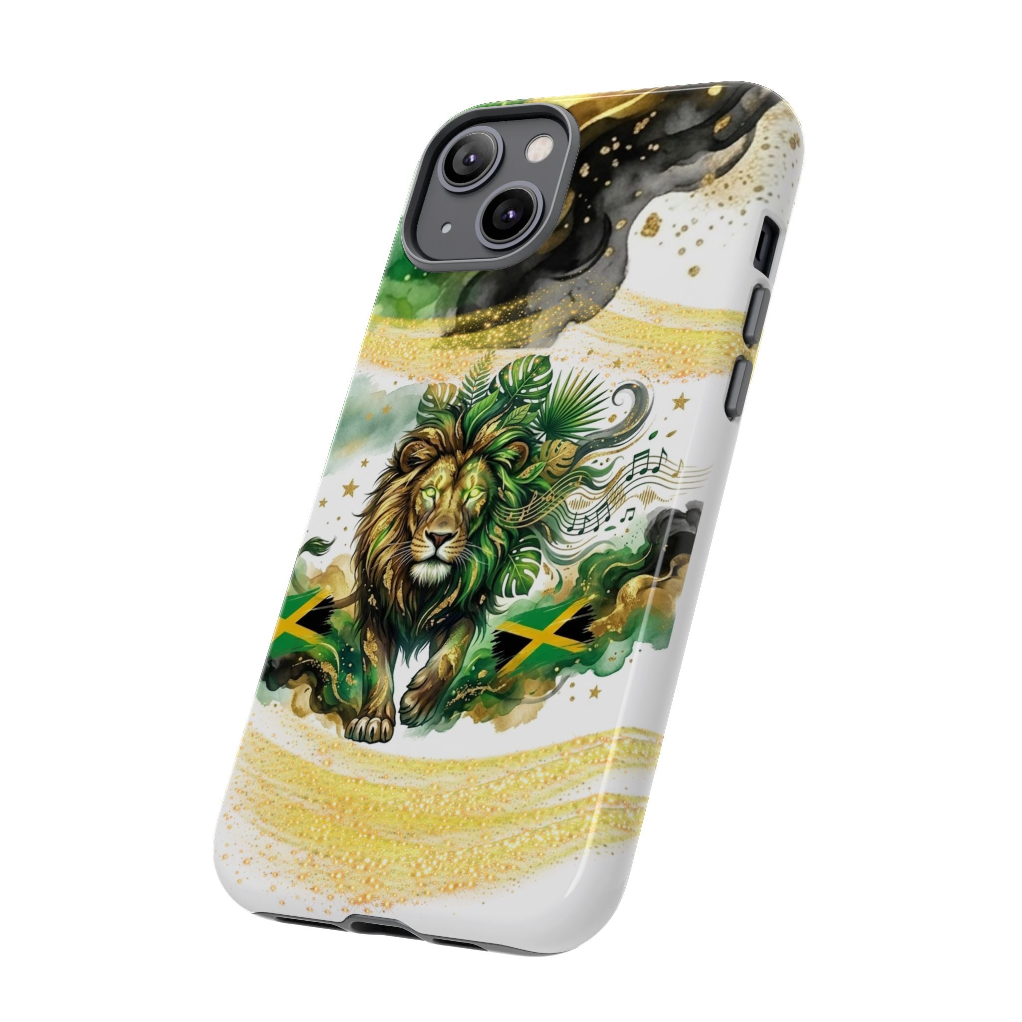 Reggae Lion Phone Case — Jamaican Flag Rasta Art Tough Phone Cover