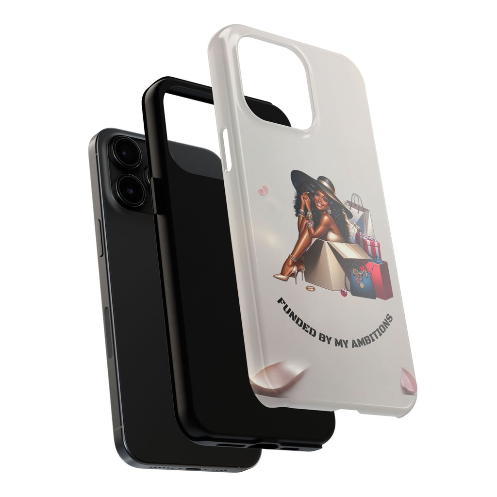 Chic Shopper Tough Phone Case — Stylish Black Woman with Shopping Bags