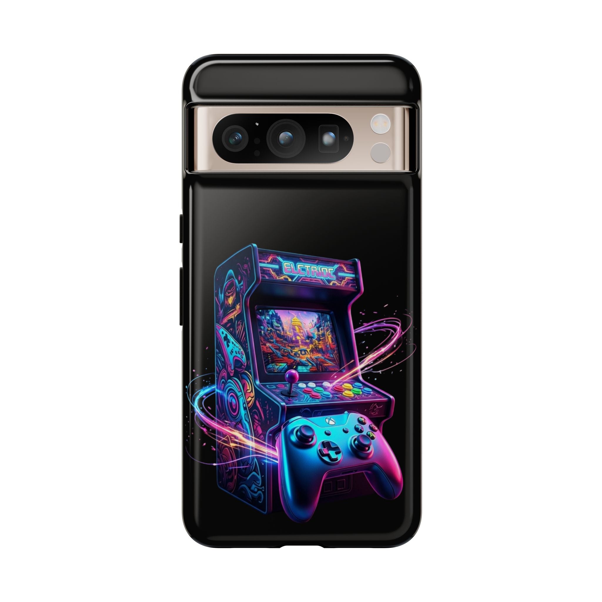 Retro Arcade Phone Case — Neon Gaming Controller Design