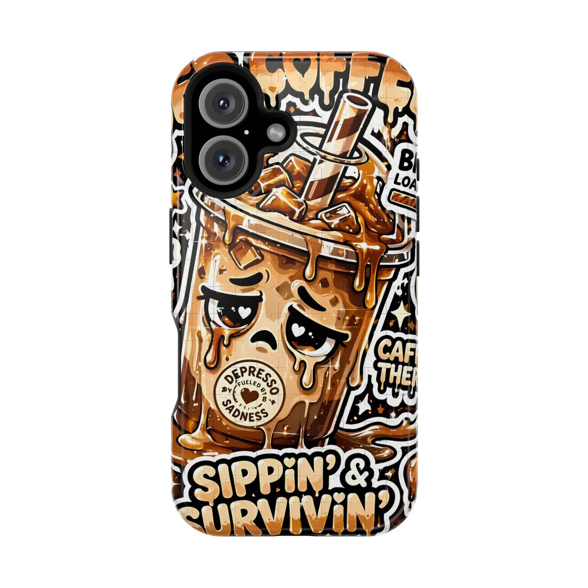 Iced Coffee Phone Case — “Sippin' & Survivin'” Magnetic Impact-Resistant Case