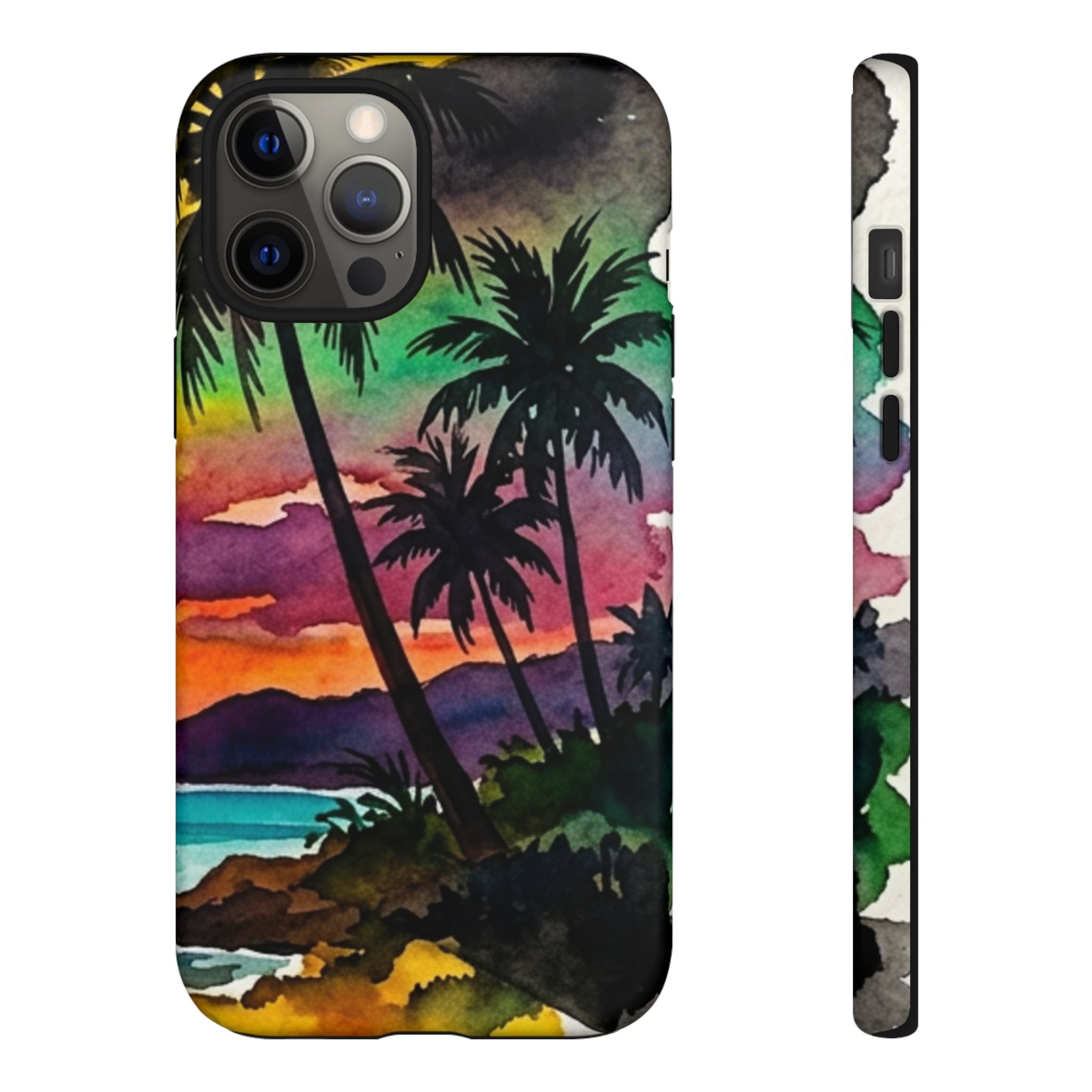 Tropical Sunset Phone Case – Palm Tree Beach Protective Cover