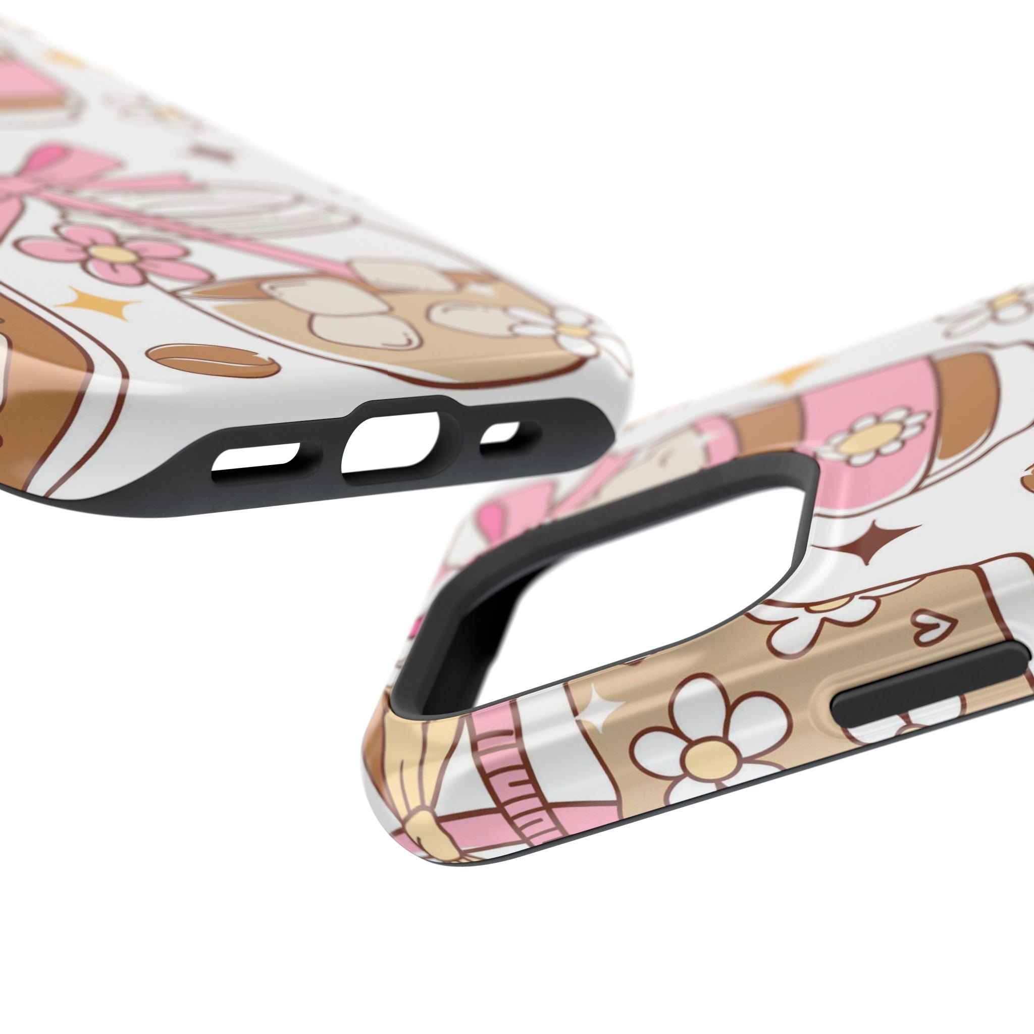 Cute Pink Coffee & Latte Pattern Impact Phone Case