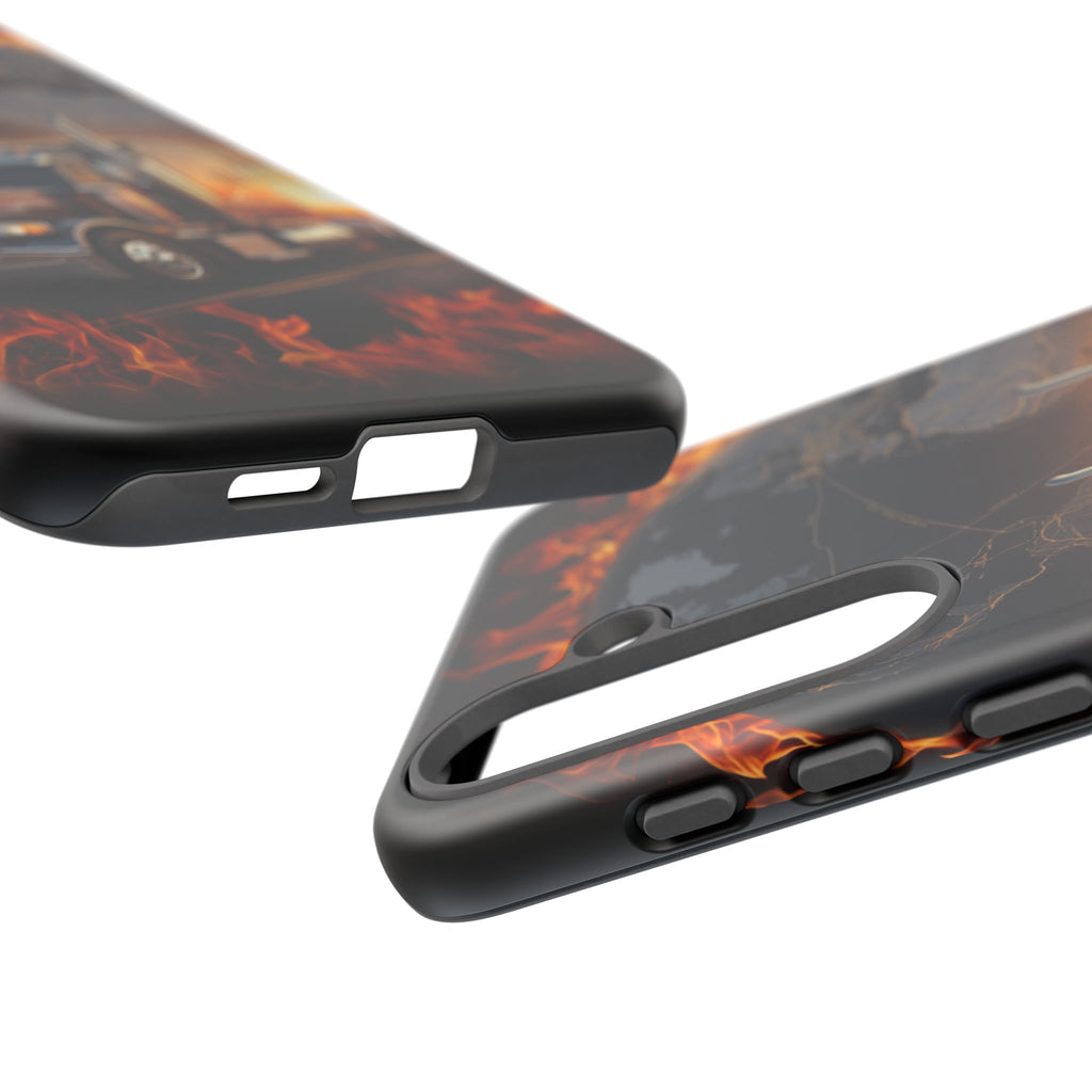 Truck Flames Phone Case — Bold Semi-Truck Globe Design
