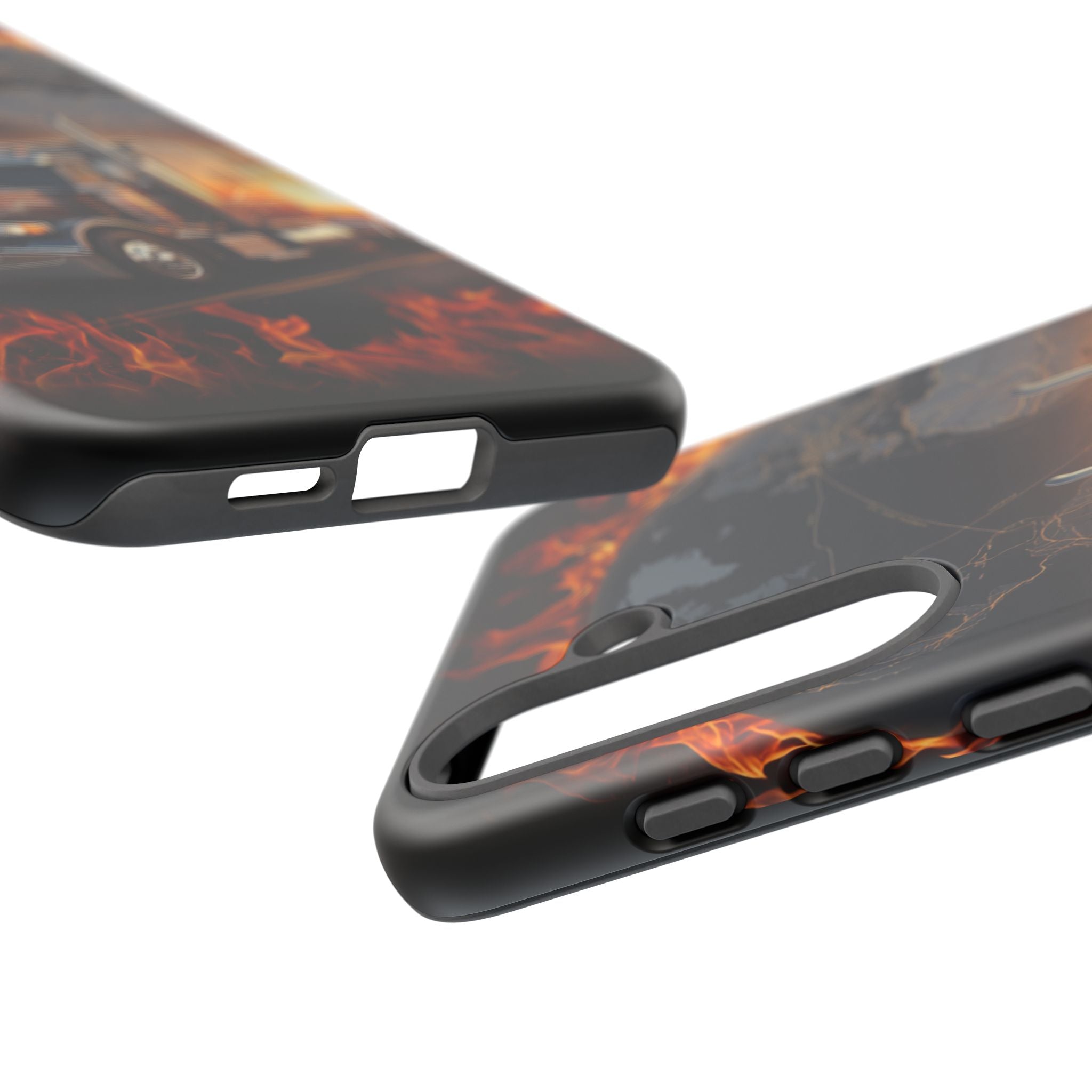 Truck Flames Phone Case — Bold Semi-Truck Globe Design