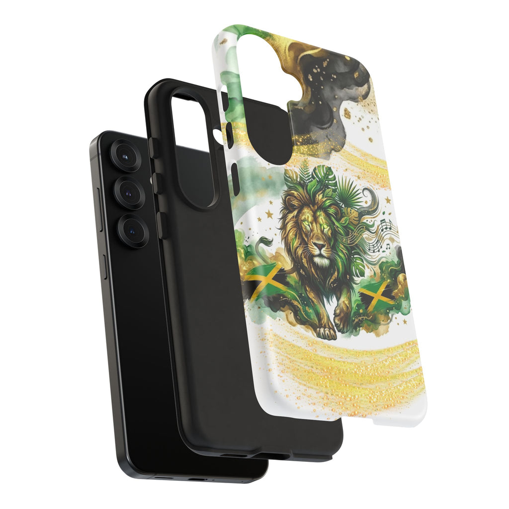 Reggae Lion Phone Case — Jamaican Flag Rasta Art Tough Phone Cover