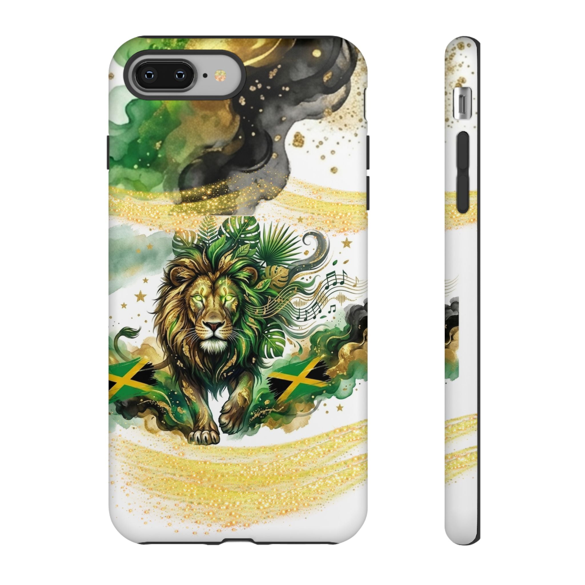 Reggae Lion Phone Case — Jamaican Flag Rasta Art Tough Phone Cover