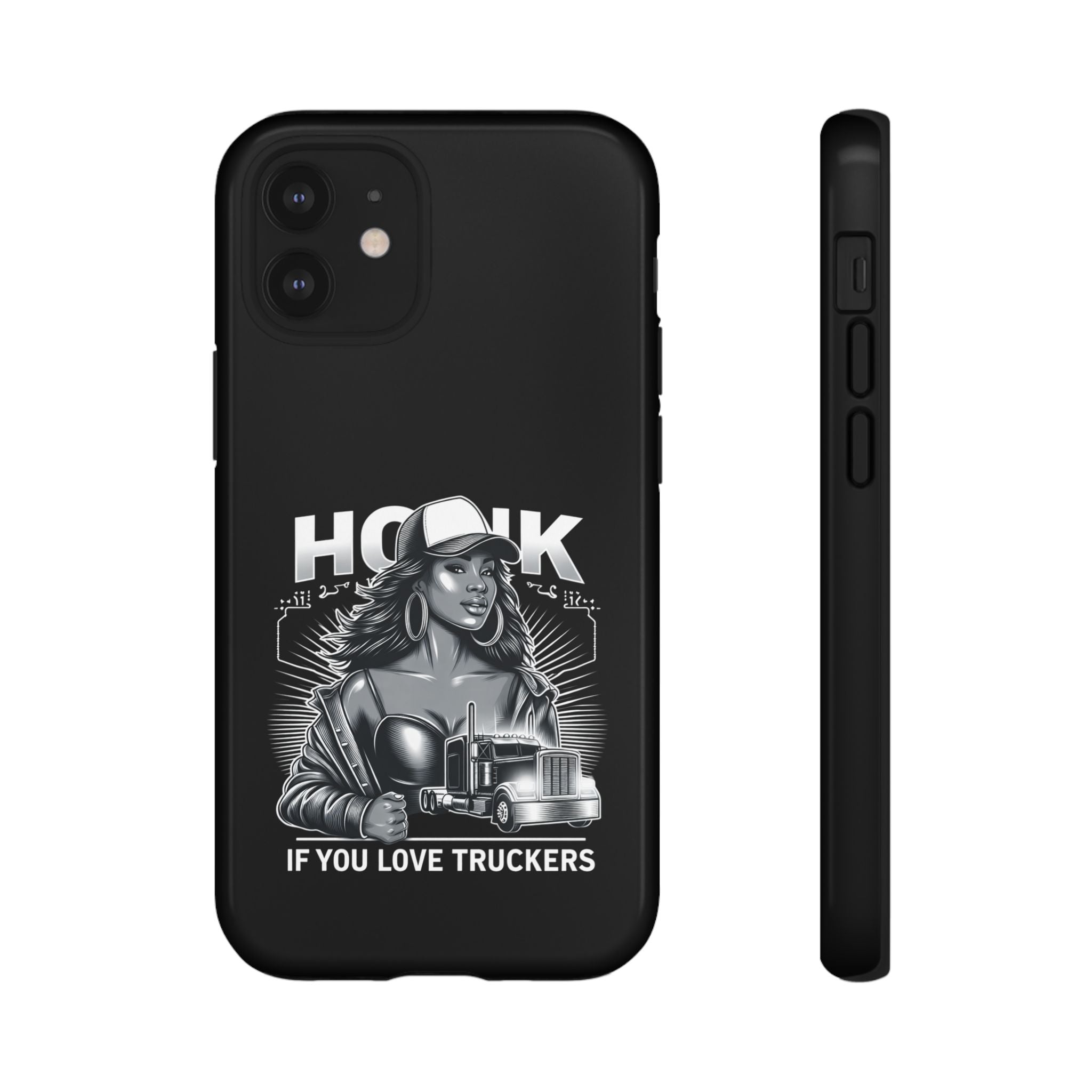 Phone Case — 'Honk' Trucker Girl Retro Semi Truck Protective Case