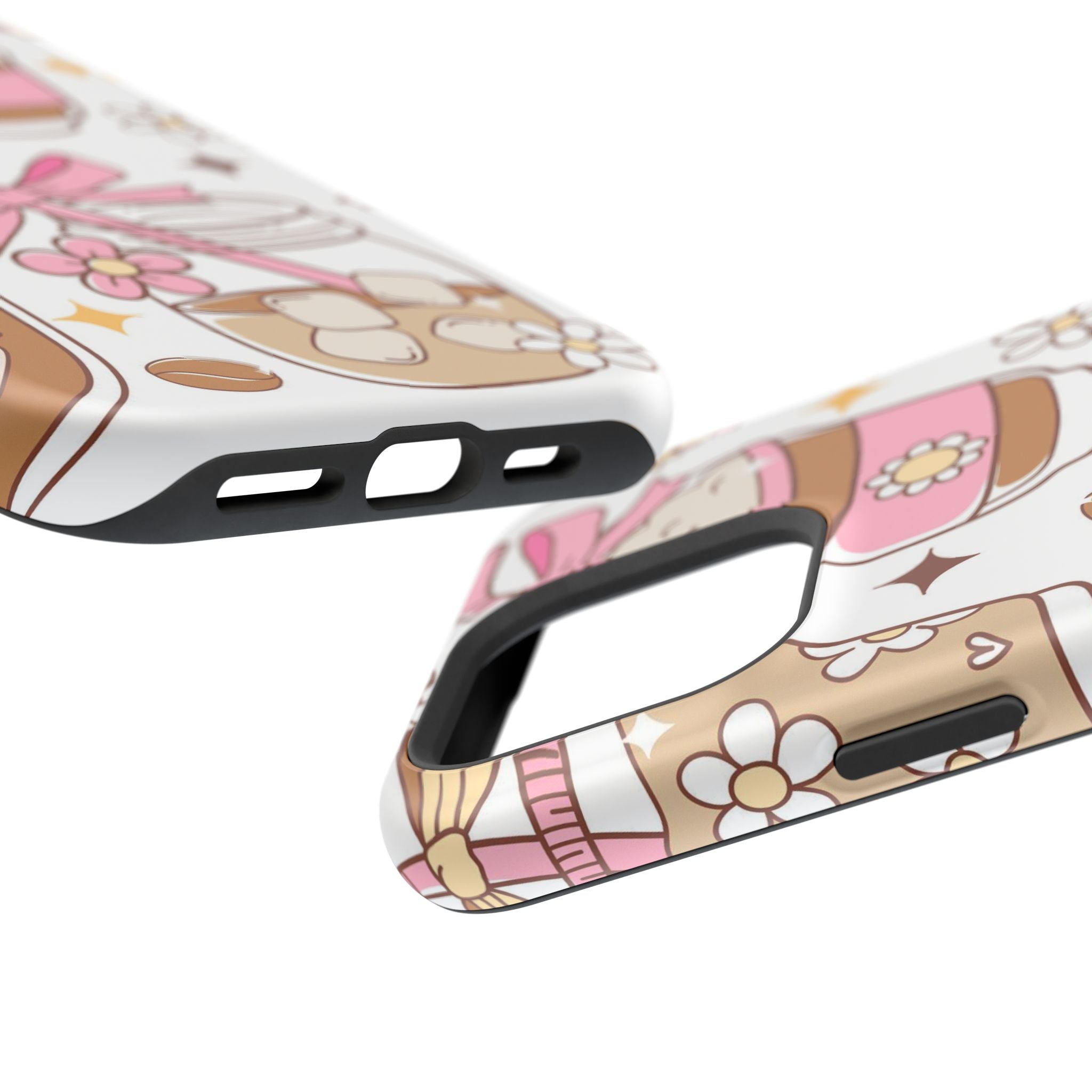 Cute Pink Coffee & Latte Pattern Impact Phone Case