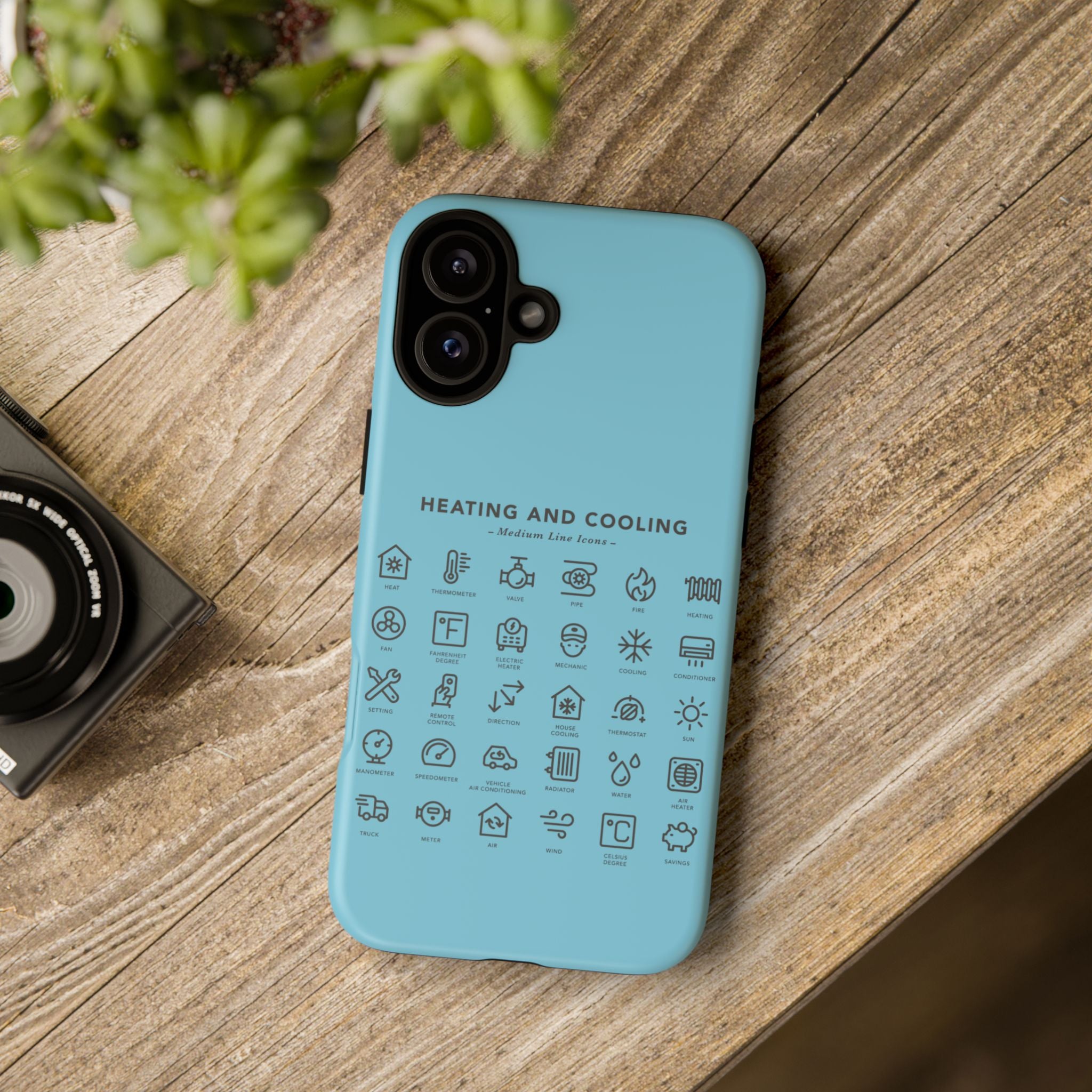 Heating and Cooling Icons Phone Case – HVAC Technician Protective Phone Cover