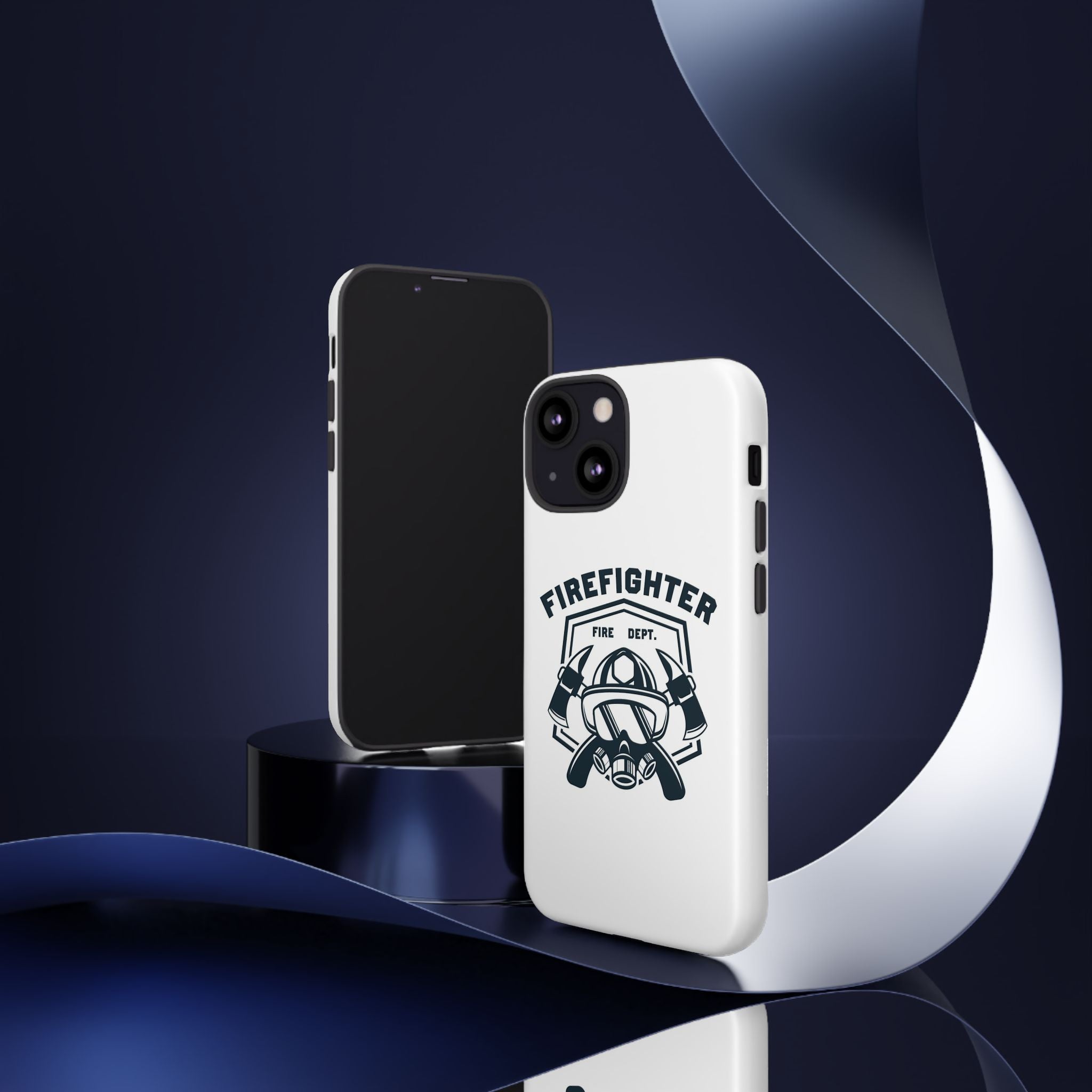 Firefighter Tough Phone Case — Fire Dept Helmet & Axes Protective Cover