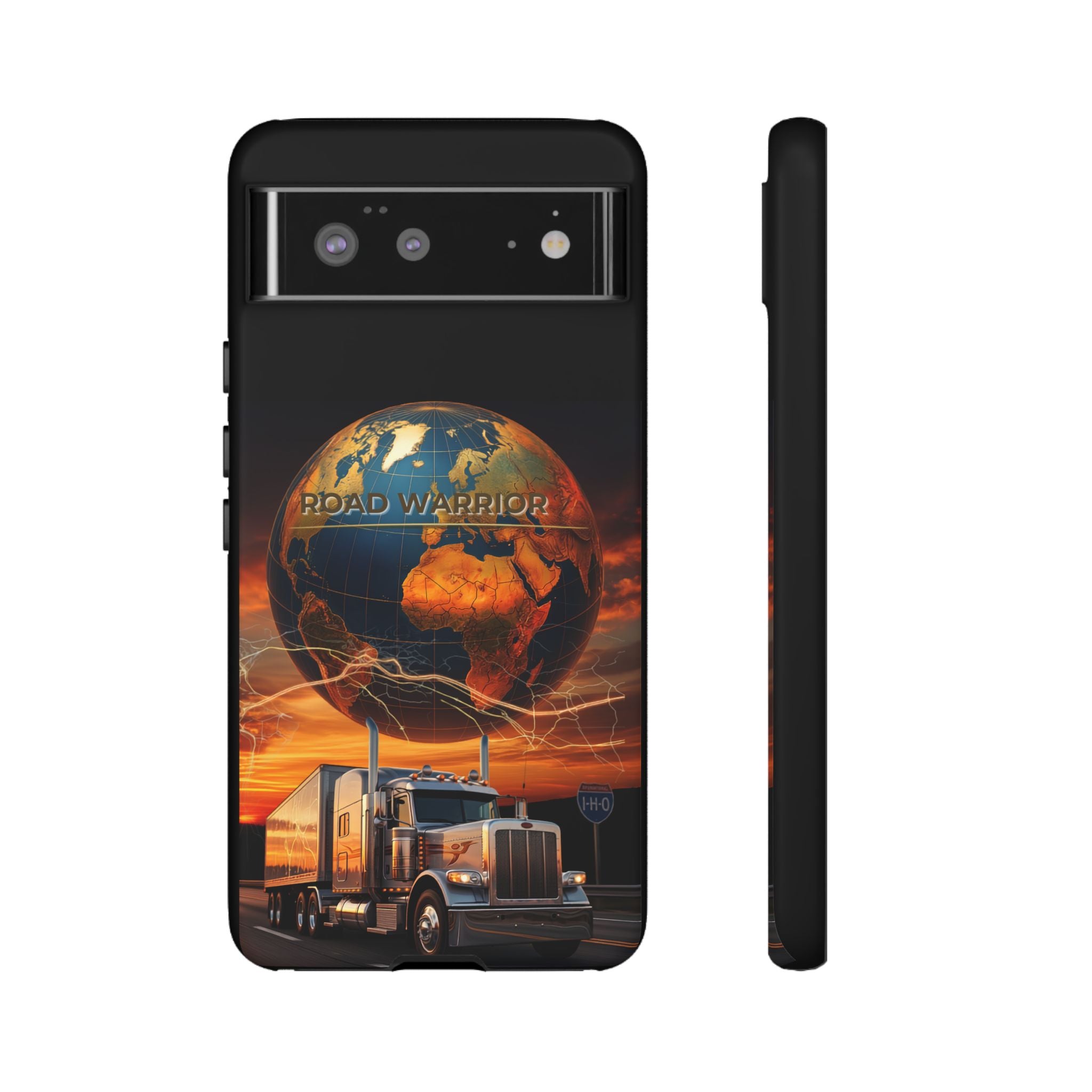 Truck Driver Phone Case — 'Global Road Warrior' Semi Truck Globe Tough Phone Cover