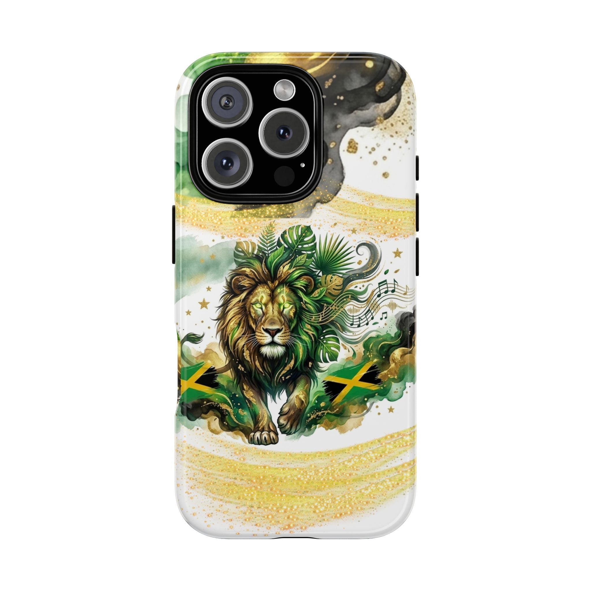 Reggae Lion Phone Case — Jamaican Flag Rasta Art Tough Phone Cover