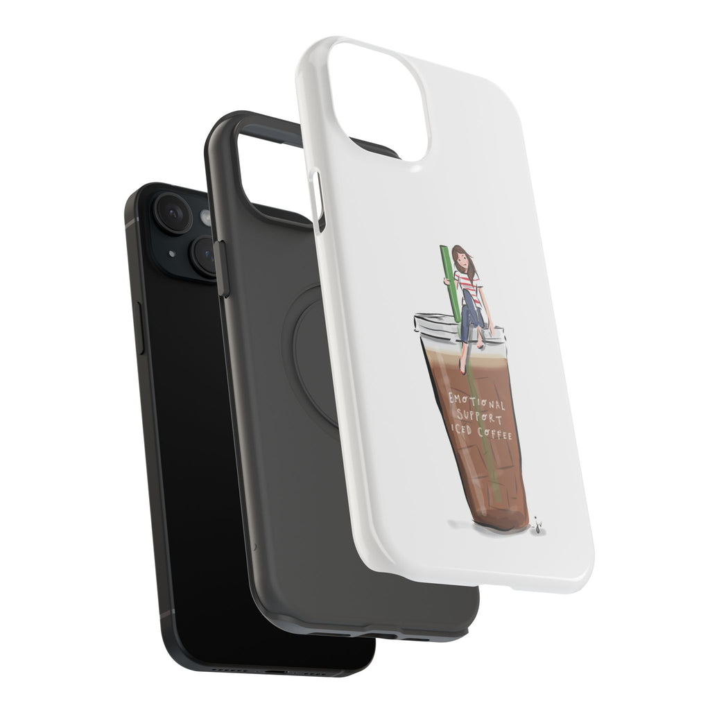Iced Coffee & Me Phone Case — Cute Illustration 'Emotional Support Iced Coffee' Impact-Resistant Case