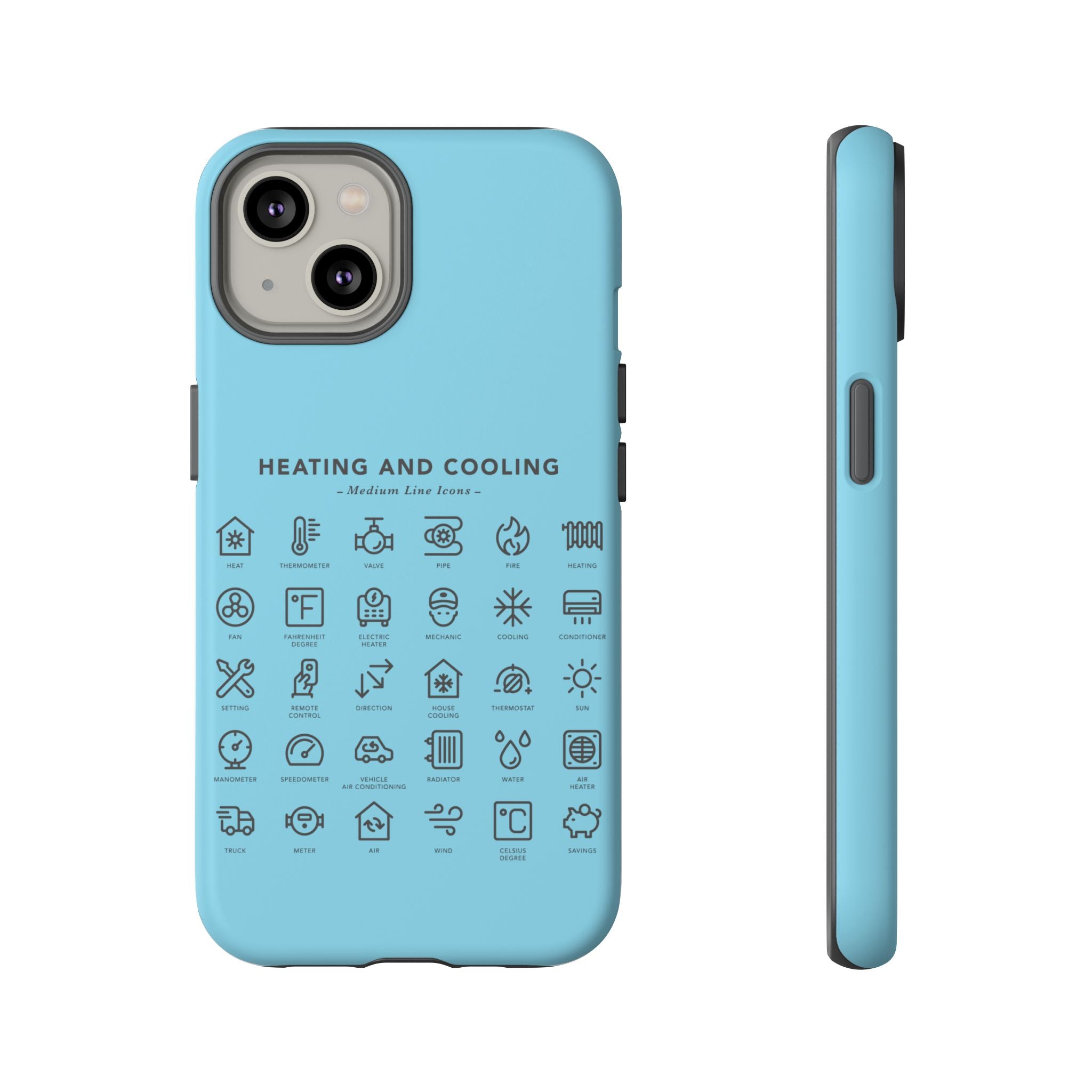 Heating and Cooling Icons Phone Case – HVAC Technician Protective Phone Cover