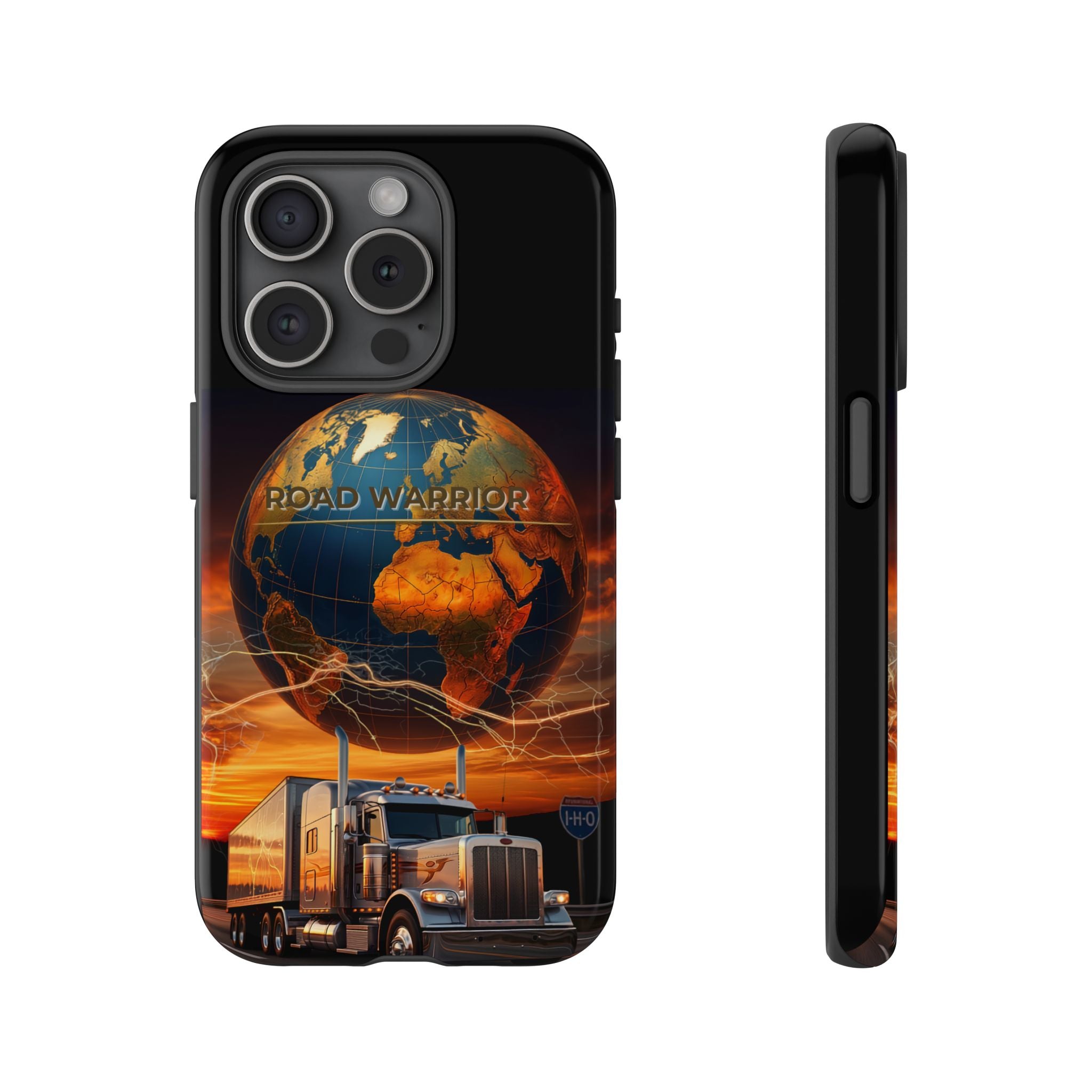 Truck Driver Phone Case — 'Global Road Warrior' Semi Truck Globe Tough Phone Cover