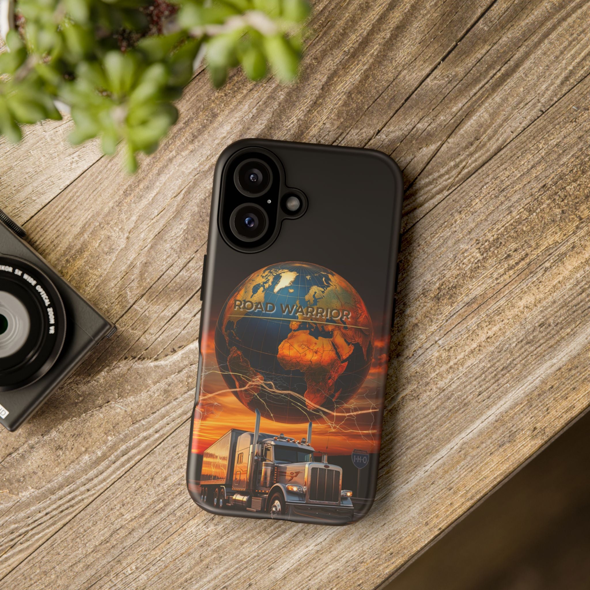 Truck Driver Phone Case — 'Global Road Warrior' Semi Truck Globe Tough Phone Cover