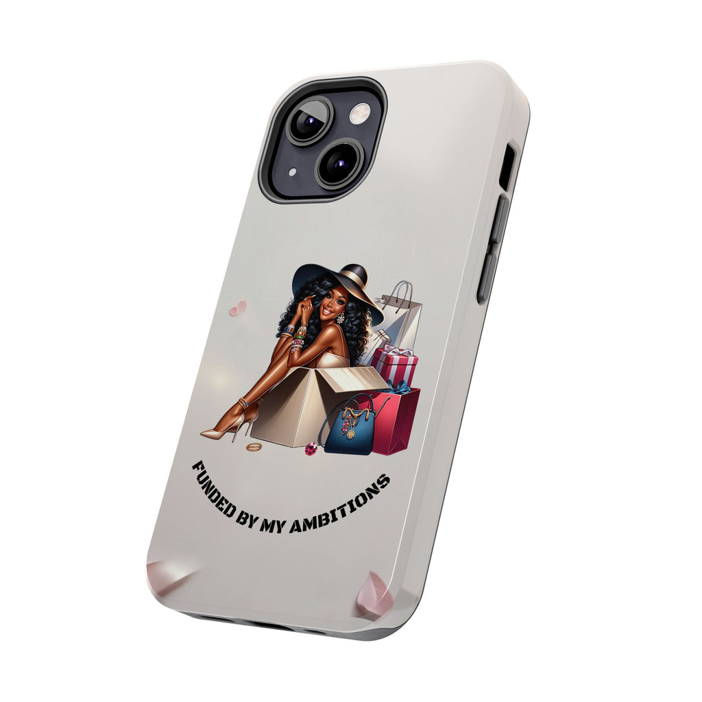 Chic Shopper Tough Phone Case — Stylish Black Woman with Shopping Bags