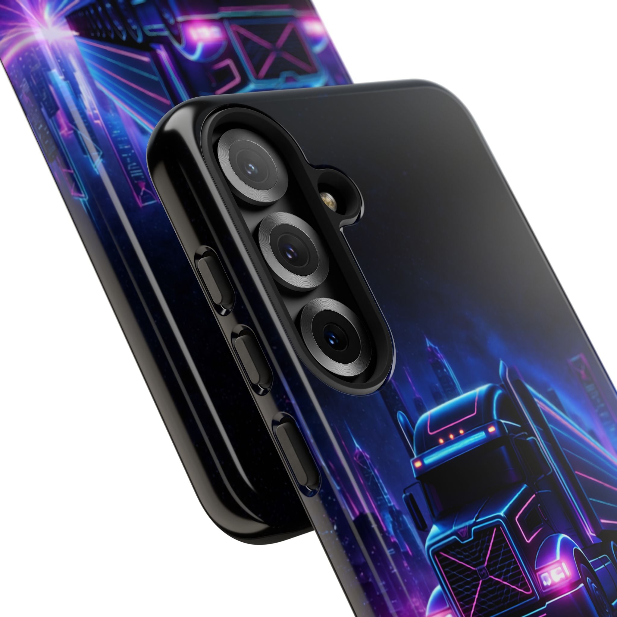Neon Retro Rig Phone Case — Trucker Semi Truck Nightscape Protective Case