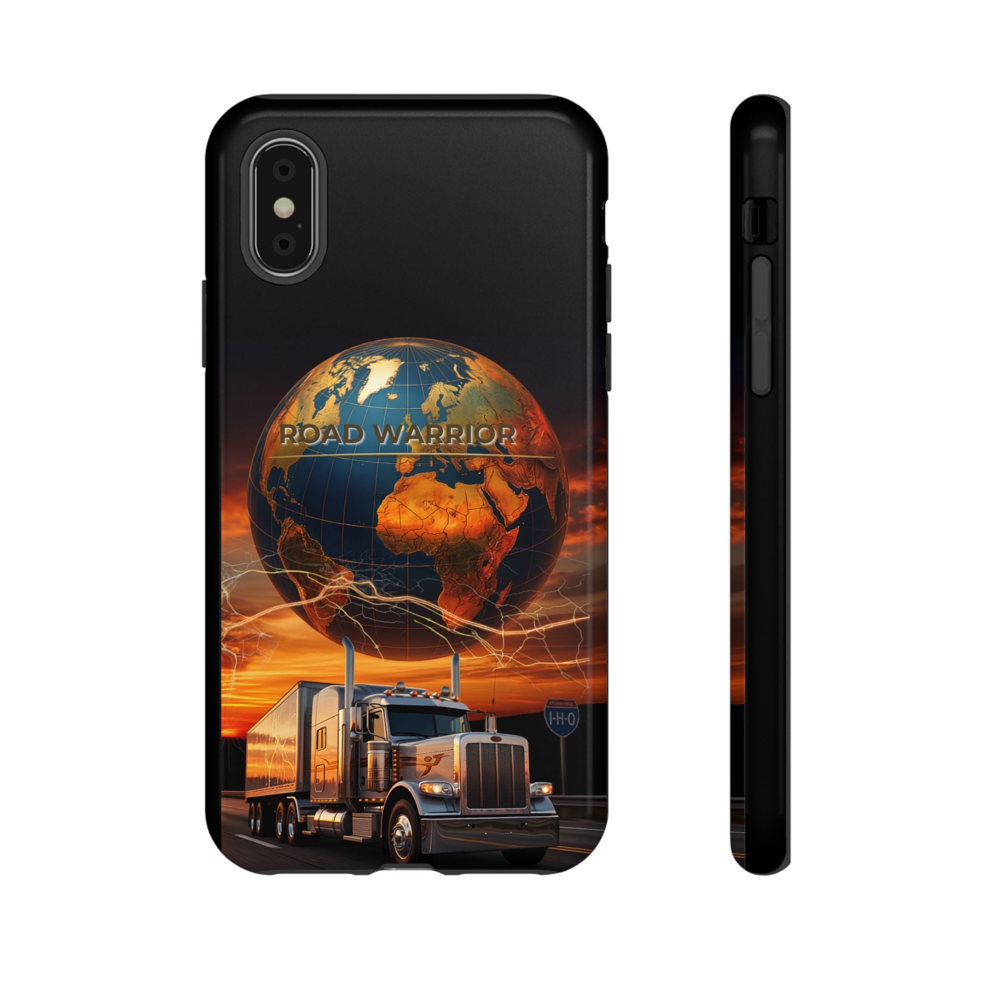 Truck Driver Phone Case — 'Global Road Warrior' Semi Truck Globe Tough Phone Cover