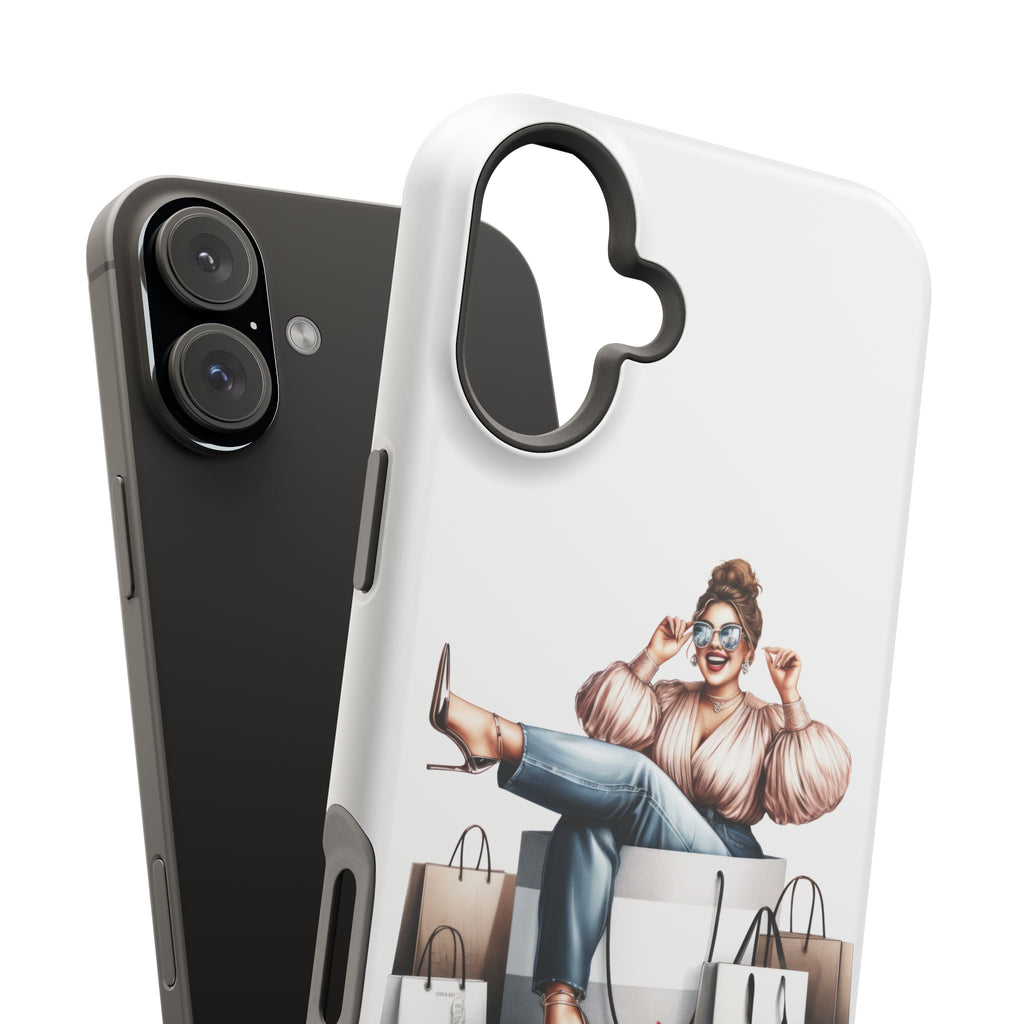 Magnetic Impact-Resistant Case — Luxury Shopper Goddess on Clouds Phone Cover