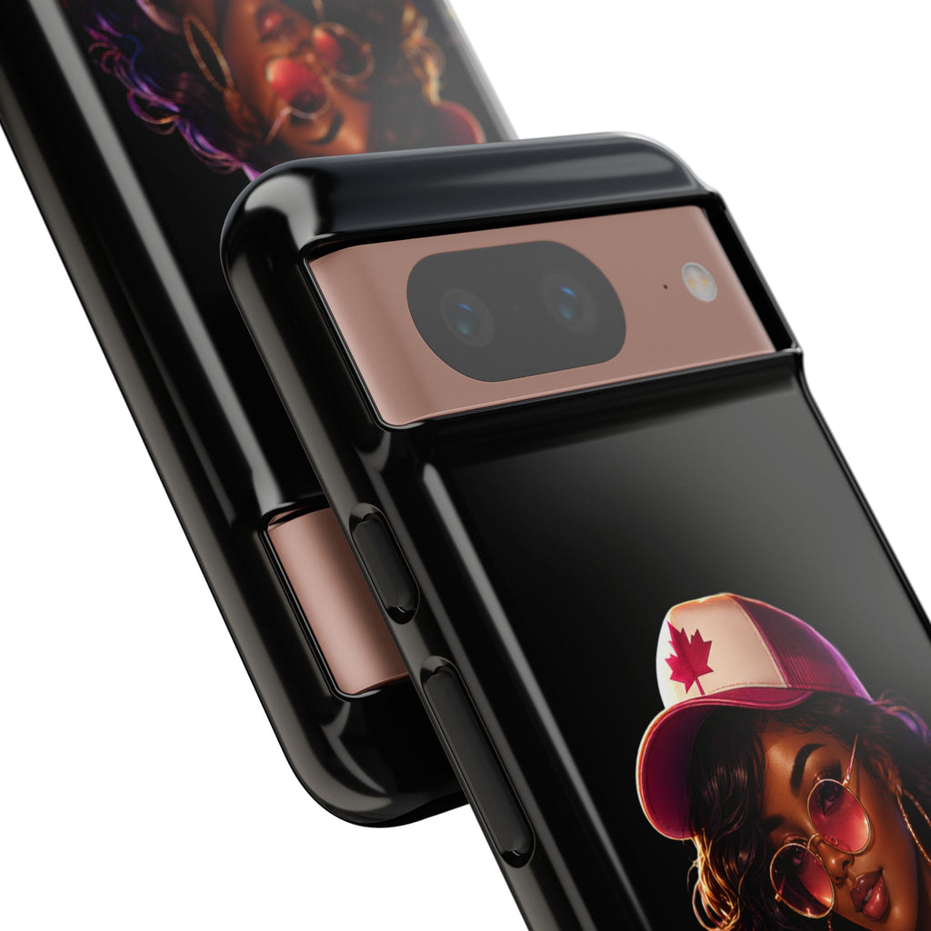 Phone Case - Cool Urban Woman with Headphones & Maple Hat