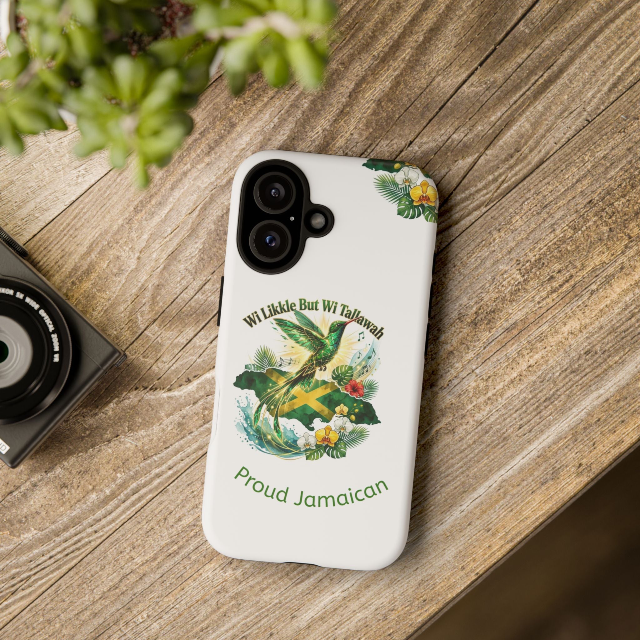 Jamaica Hummingbird Phone Case — “Wi Likkle But Wi Tallawah” Tropical Protective Cover