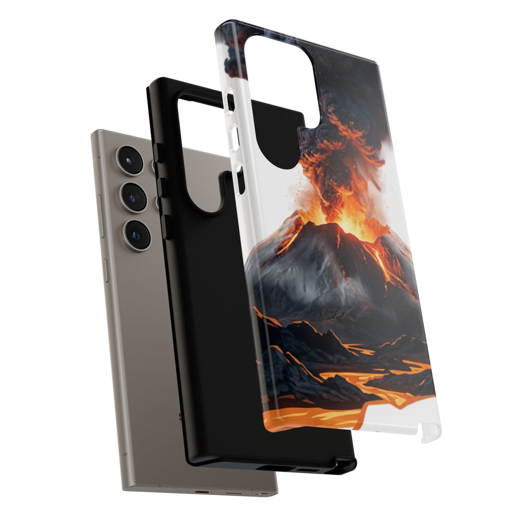 Volcano Eruption Tough Phone Case — Fiery Lava Protective Cover