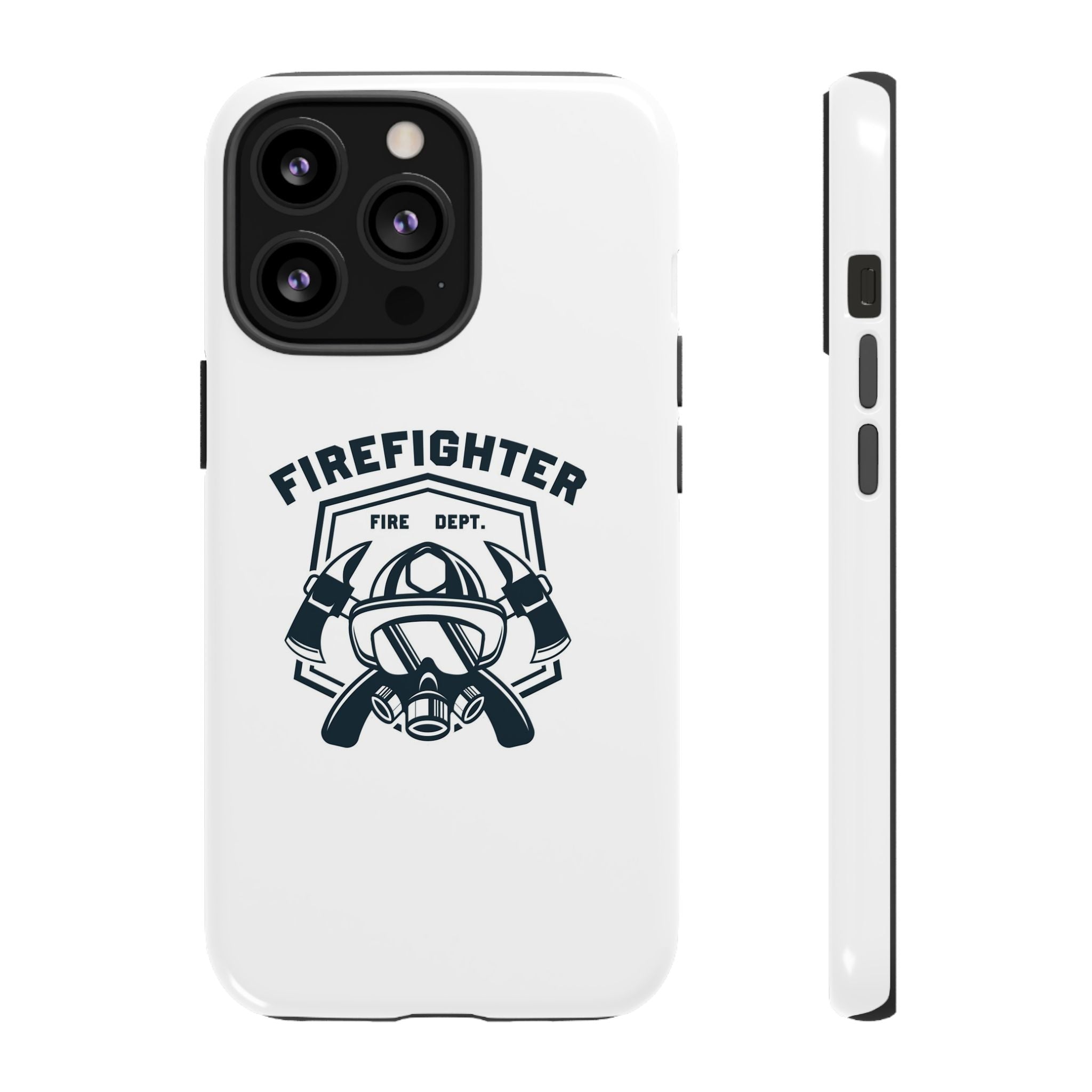 Firefighter Tough Phone Case — Fire Dept Helmet & Axes Protective Cover