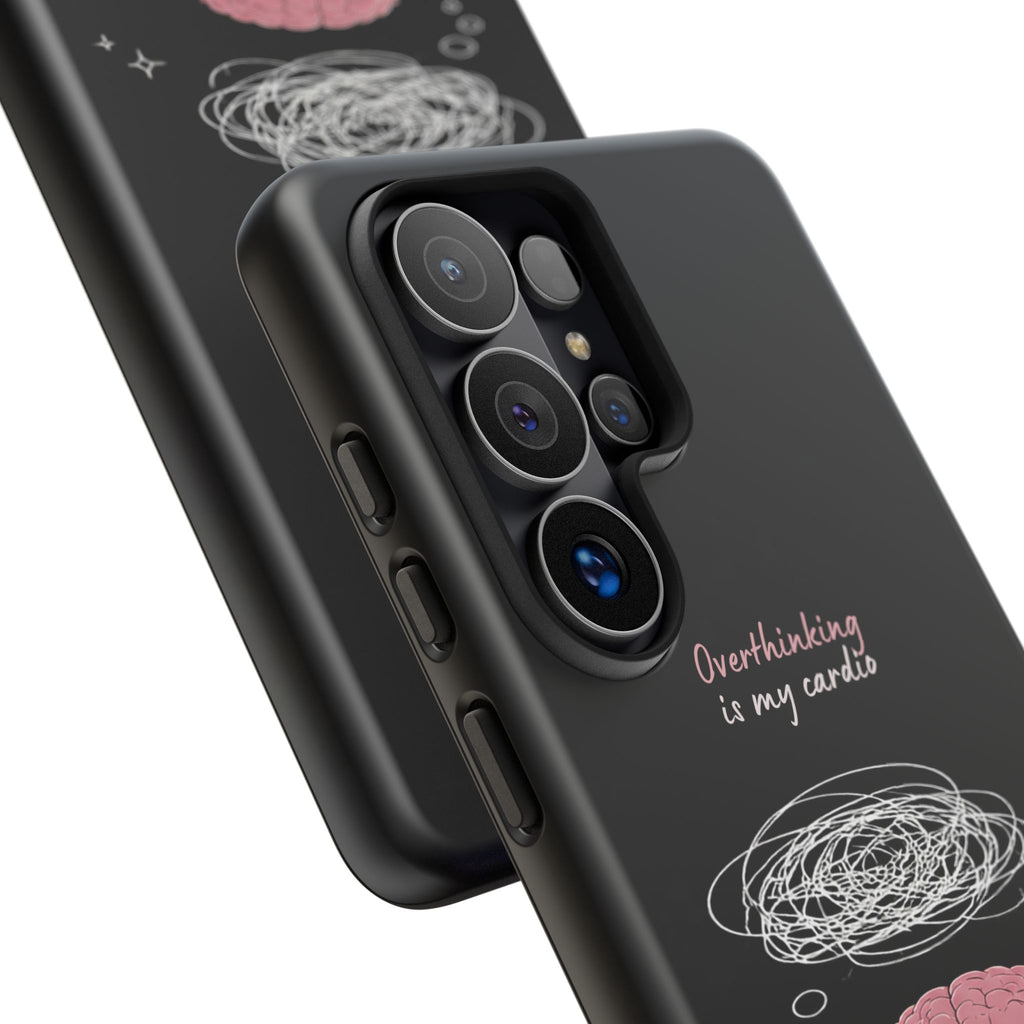 Phone Case — "Overthinking Is My Cardio" Cute Meditating Brain Protective Case
