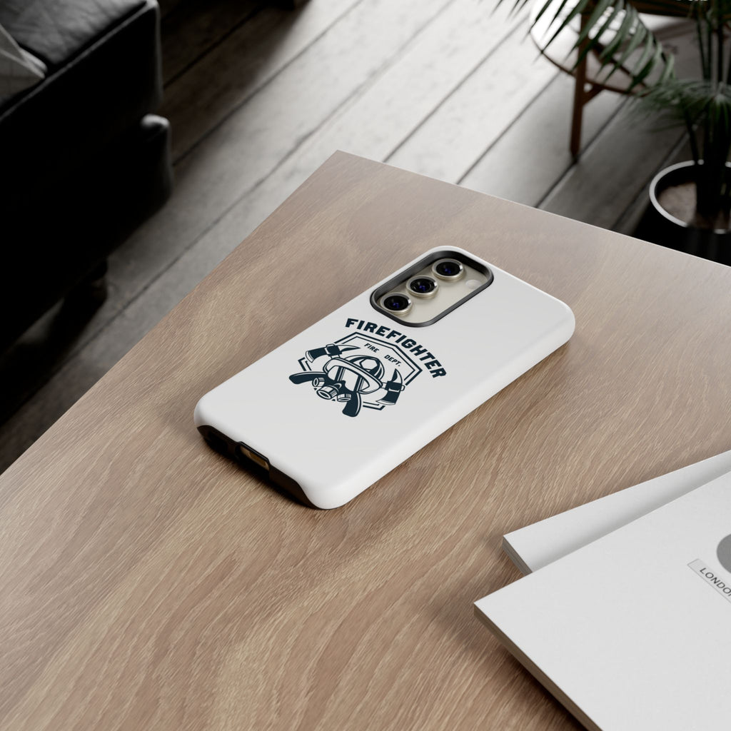 Firefighter Tough Phone Case — Fire Dept Helmet & Axes Protective Cover