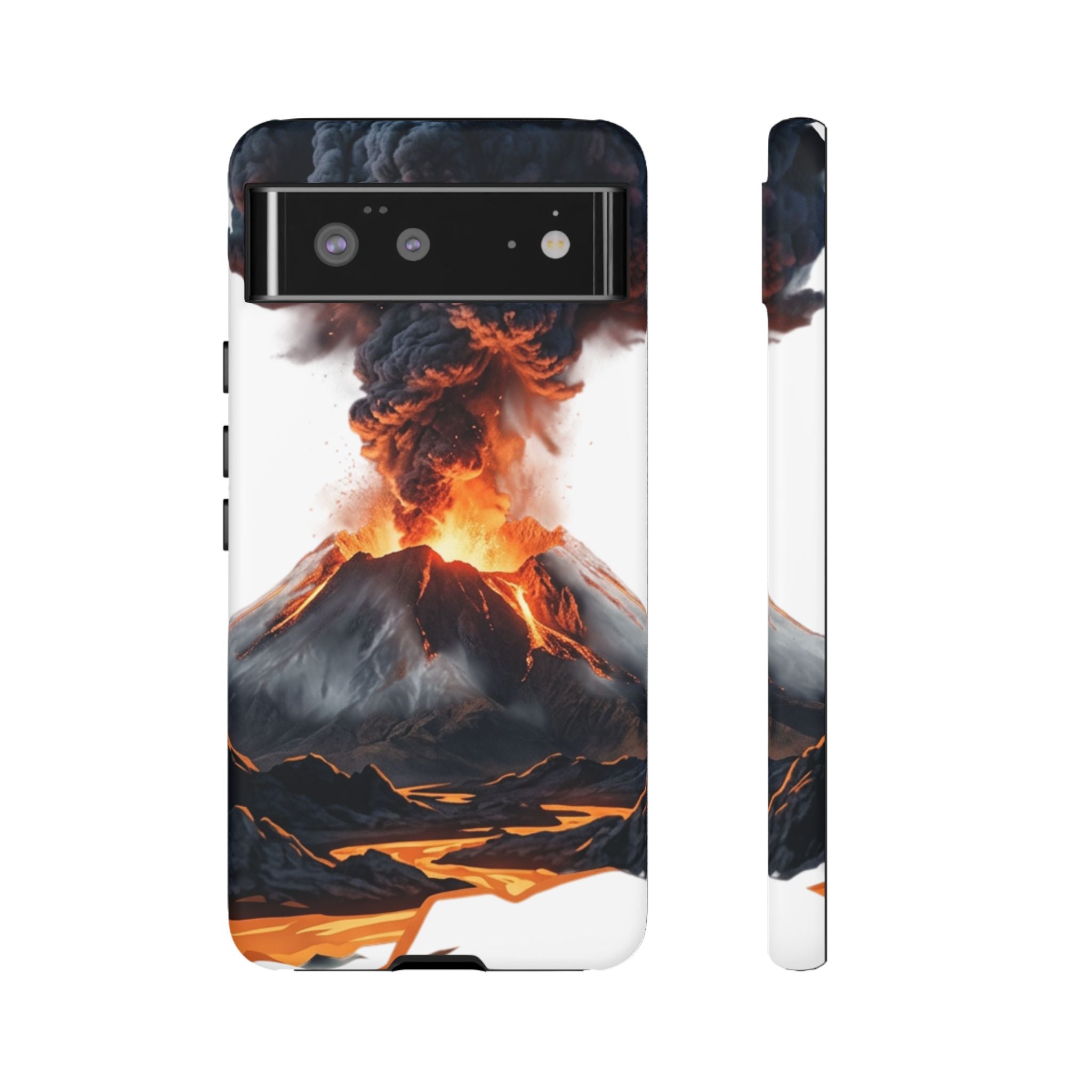 Volcano Eruption Tough Phone Case — Fiery Lava Protective Cover
