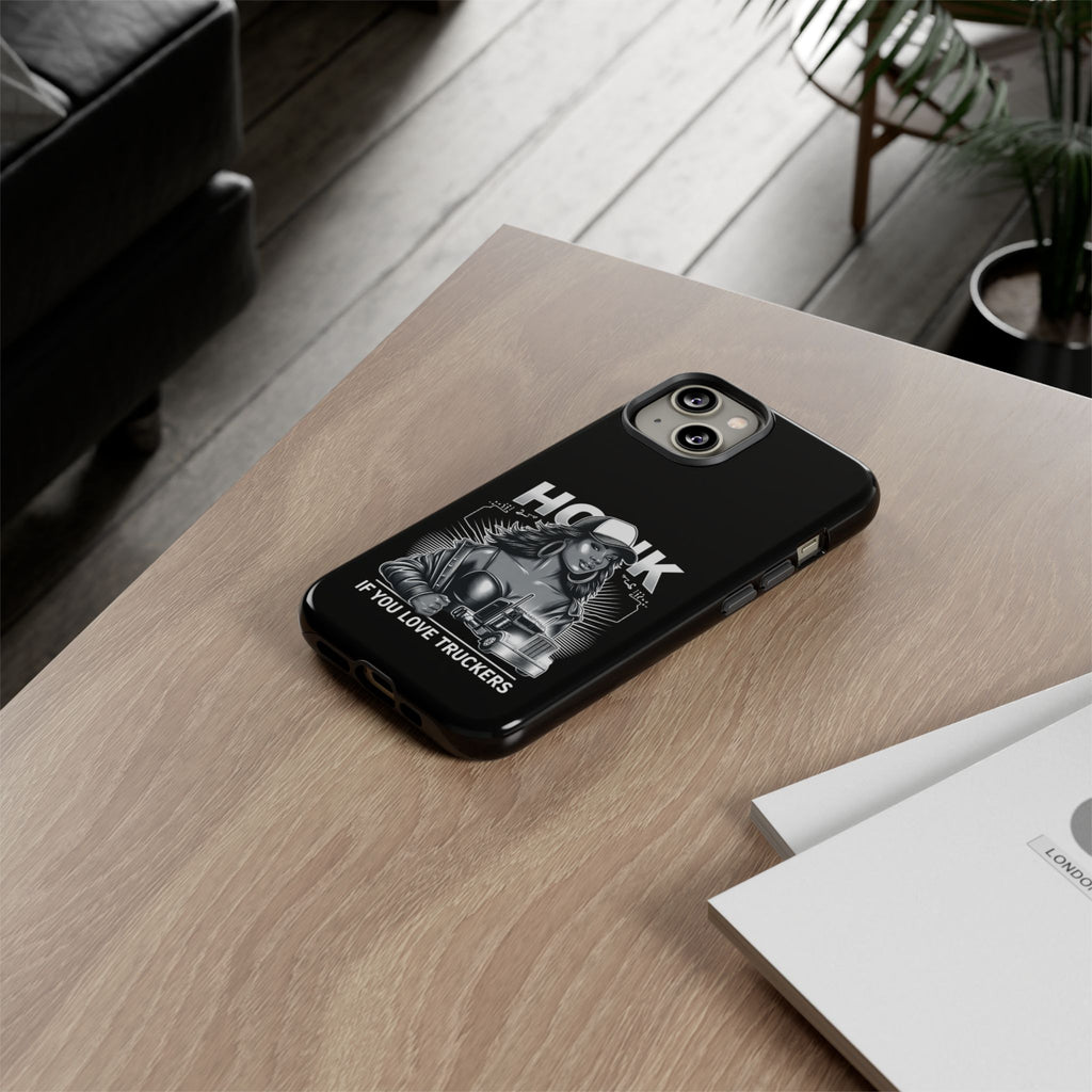 Phone Case — 'Honk' Trucker Girl Retro Semi Truck Protective Case